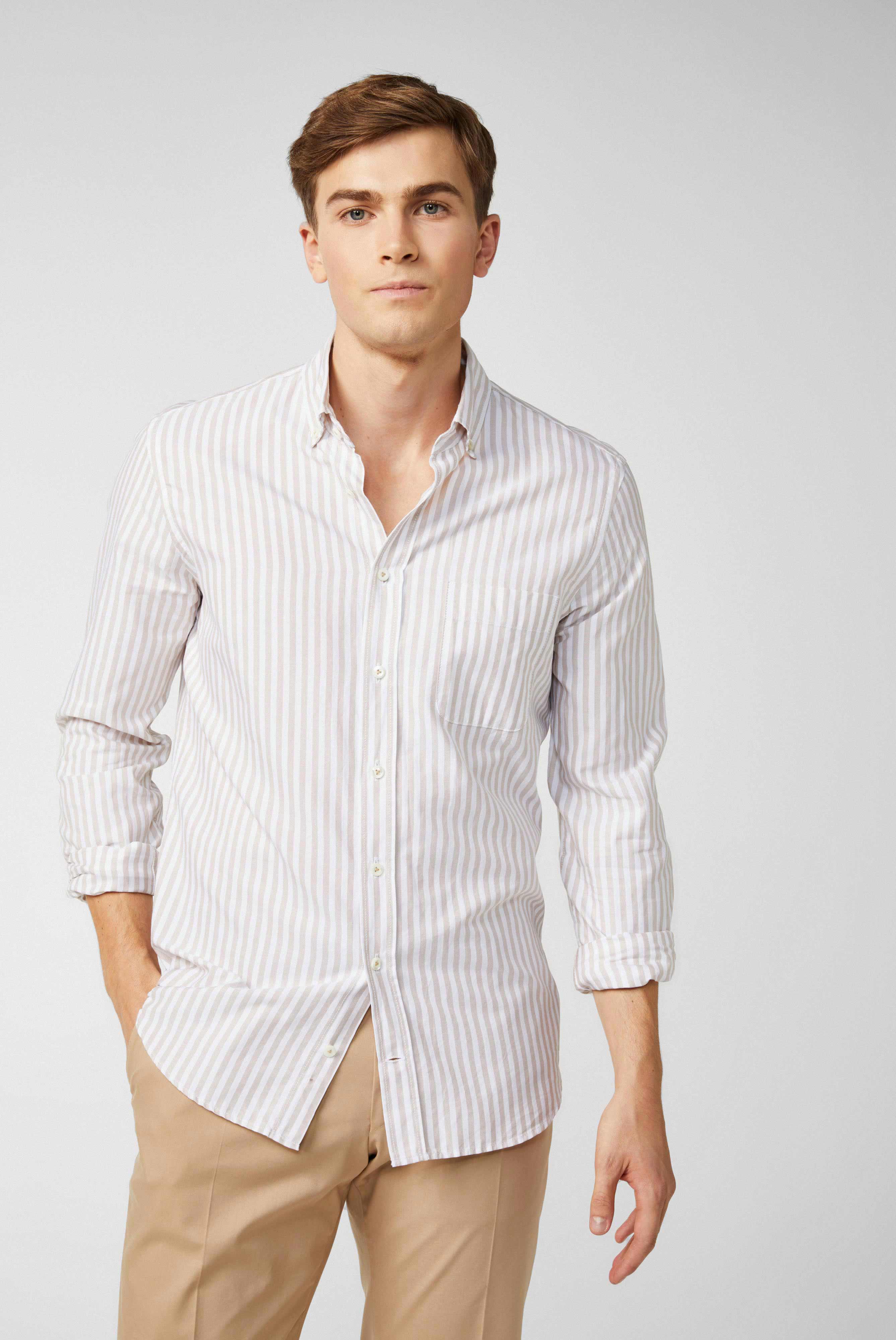 Striped button-down Oxford shirt