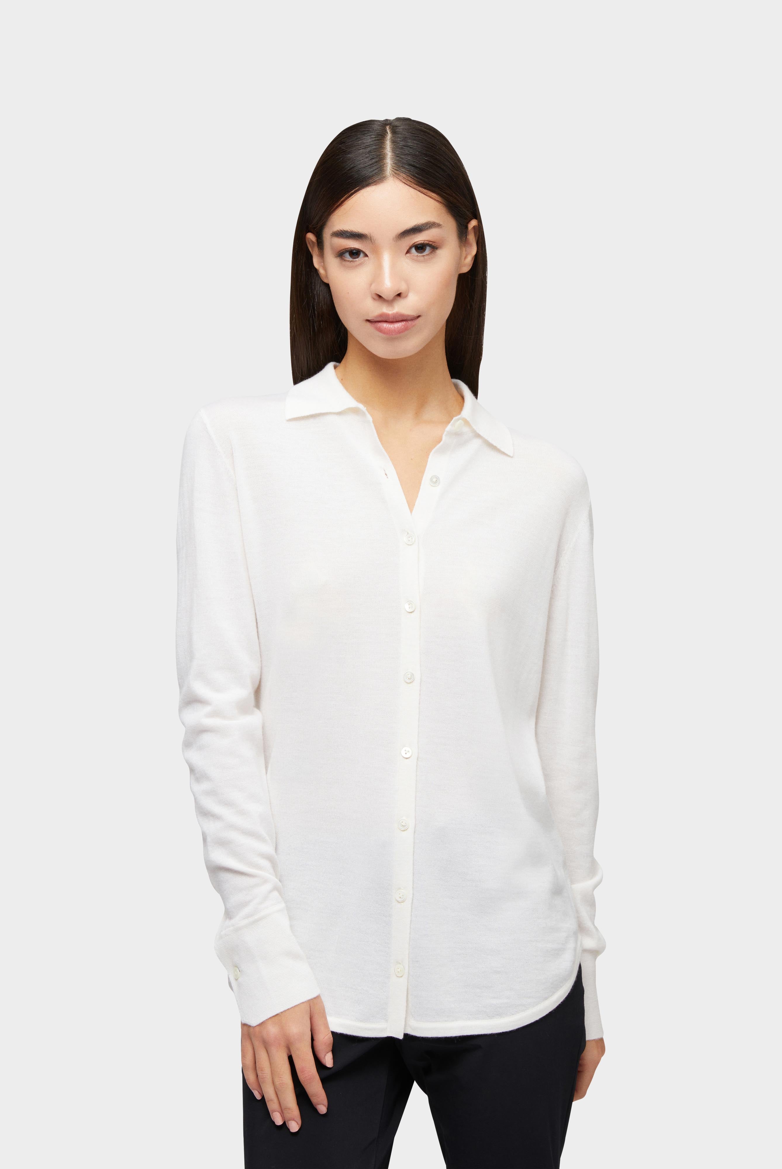 Knit blouse wool-cashmere mix beige