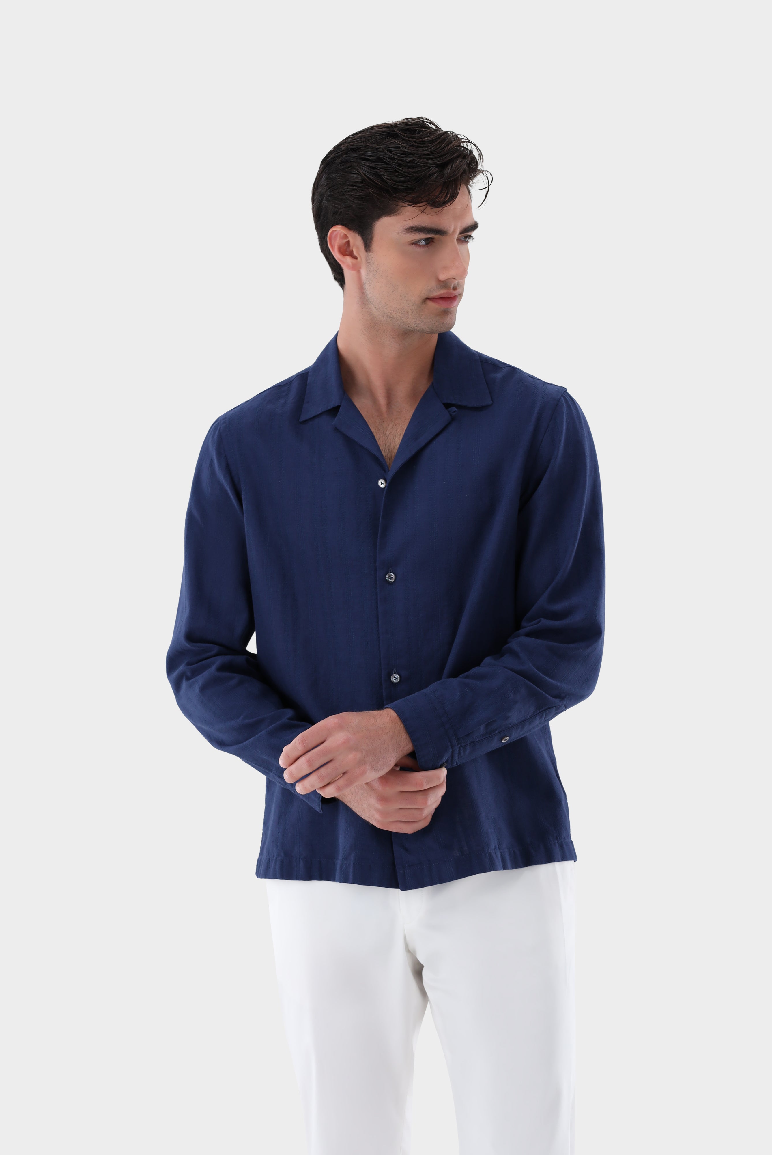 Van Laack-Hemd mit Reverskragen und Ajoure Streifen-Hemden & Blusen-Black-Deal-Outlet-by-ARCHIVIST