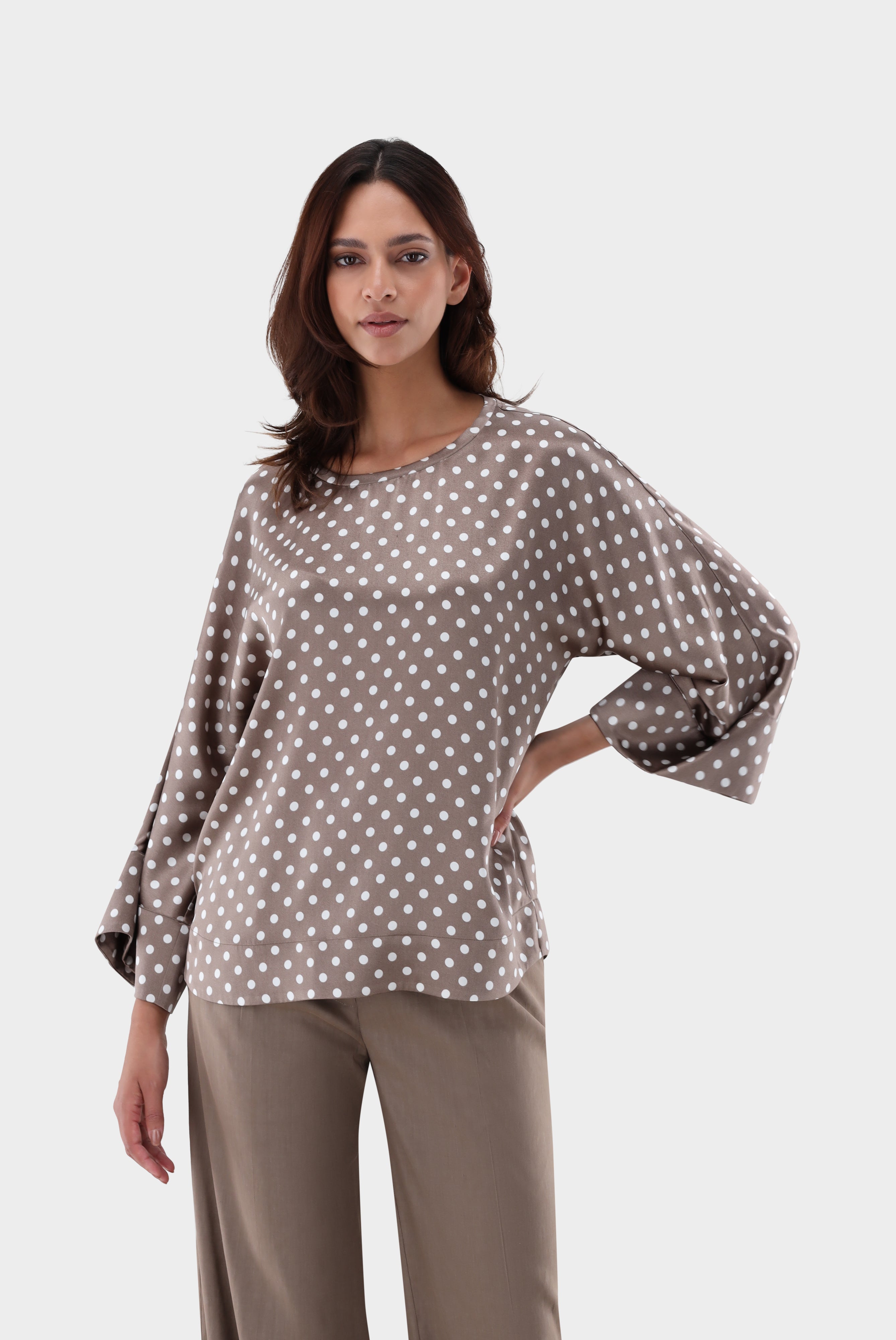 Van Laack-Lockere Schlupfbluse aus Seide mit Punkte Druck-Hemden & Blusen-Black-Deal-Outlet-by-ARCHIVIST