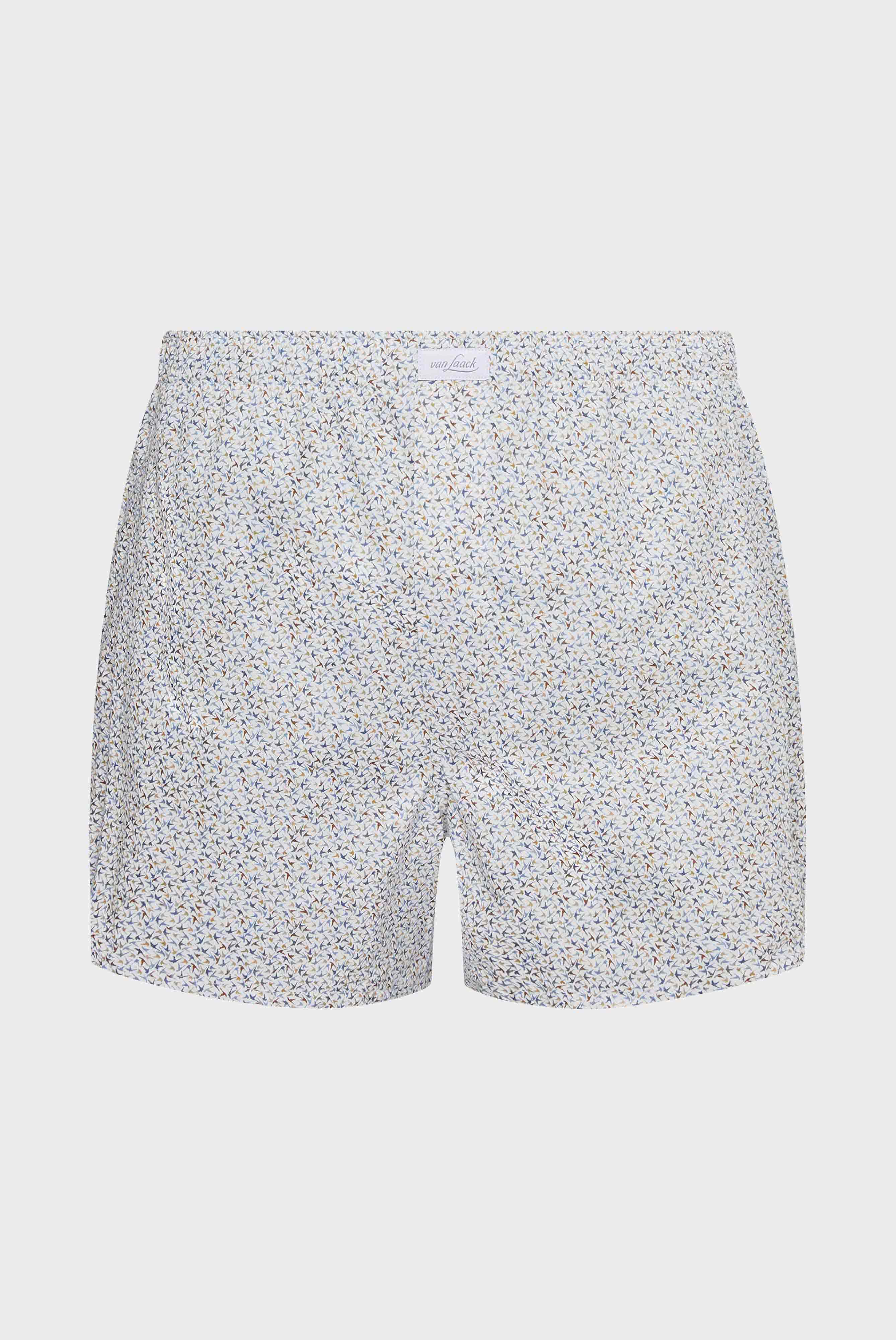 Boxer shorts with delicate bird print, light beige