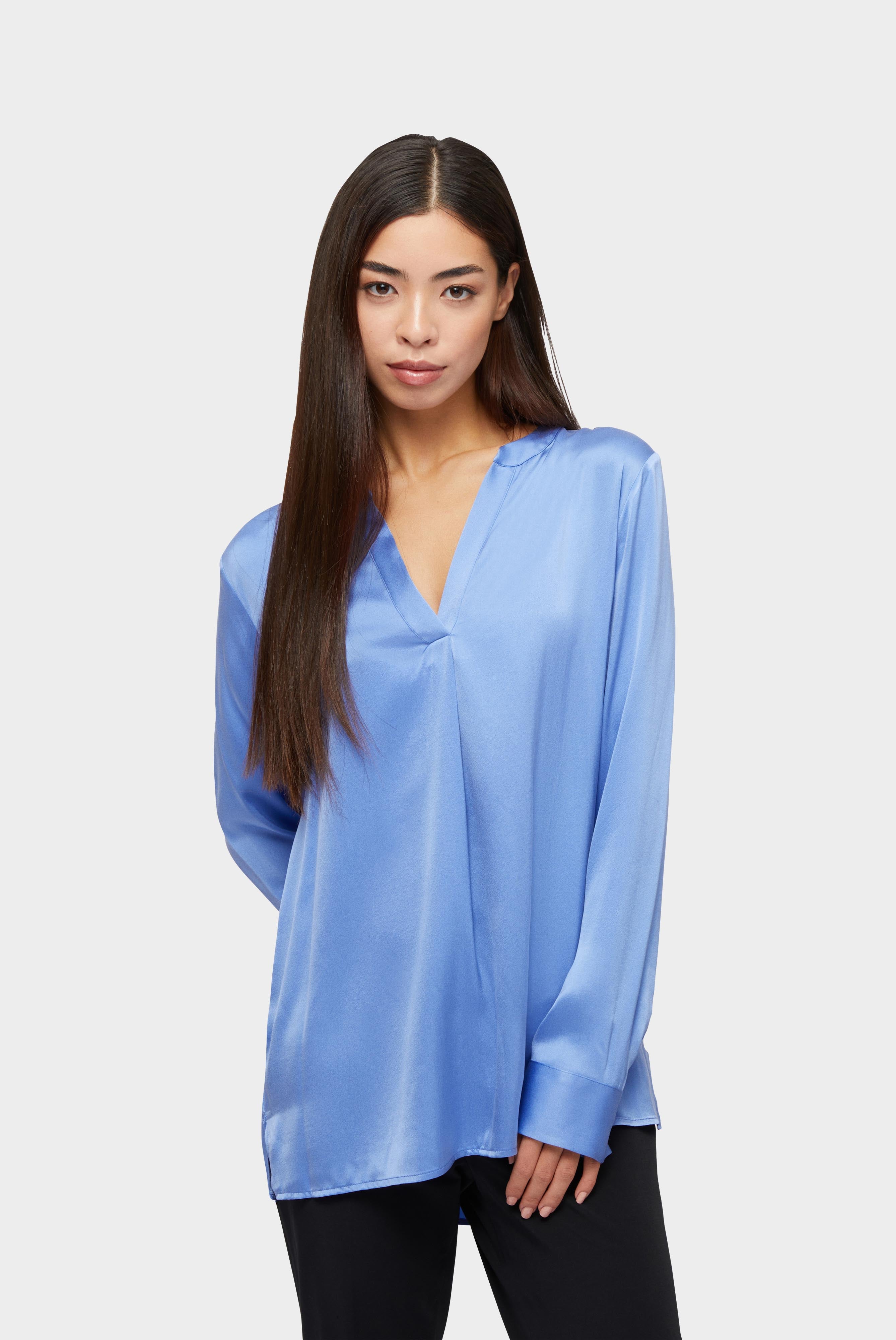 Pink silk tunic blouse