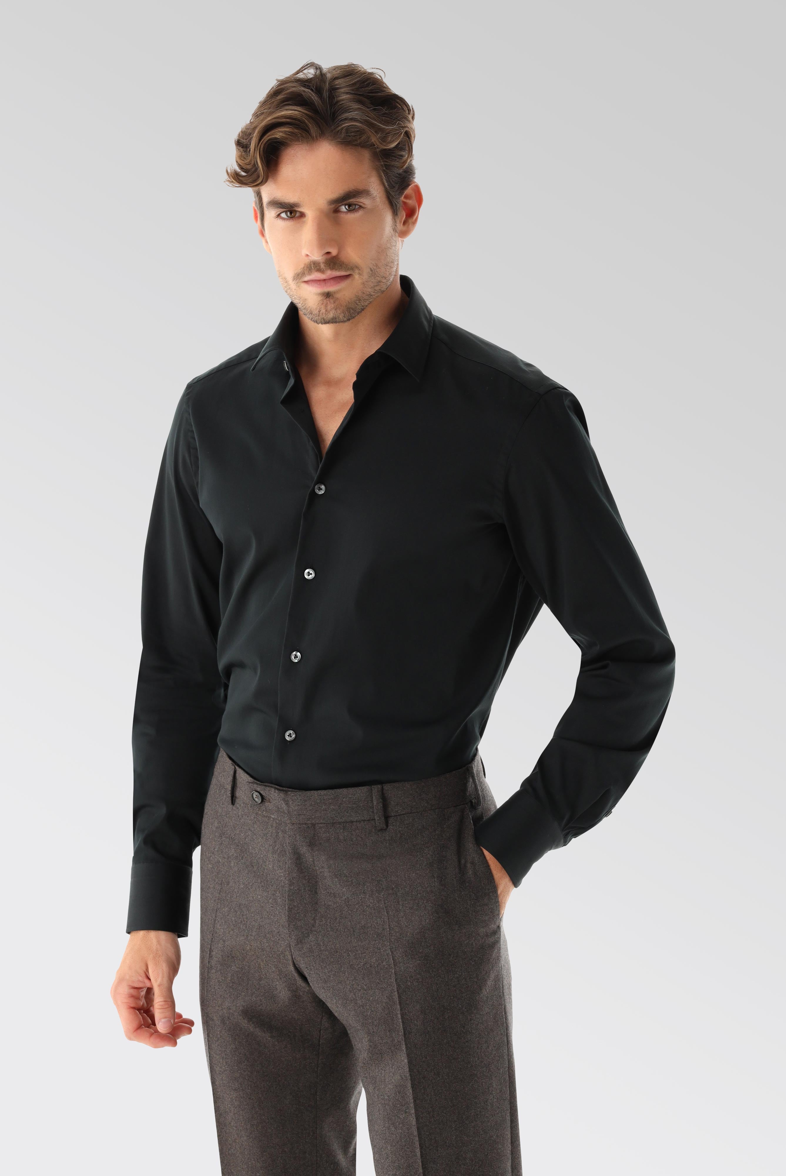 Chemise en popeline, coupe ajustée