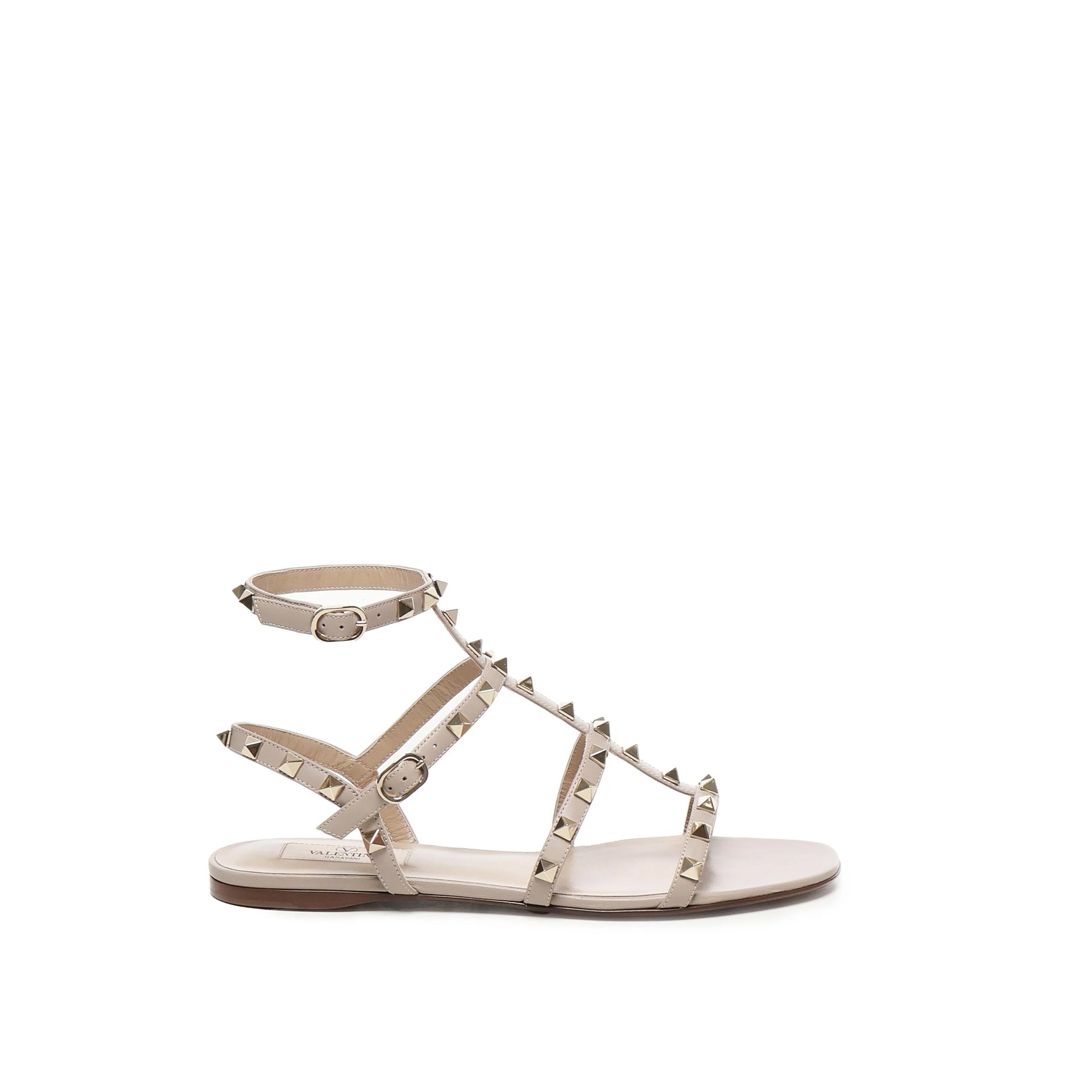 Valentino Garavani-VALENTINO GARAVANI Rockstud flat sandals-WOMEN SHOES-Black-Deal-Outlet-by-ARCHIVIST