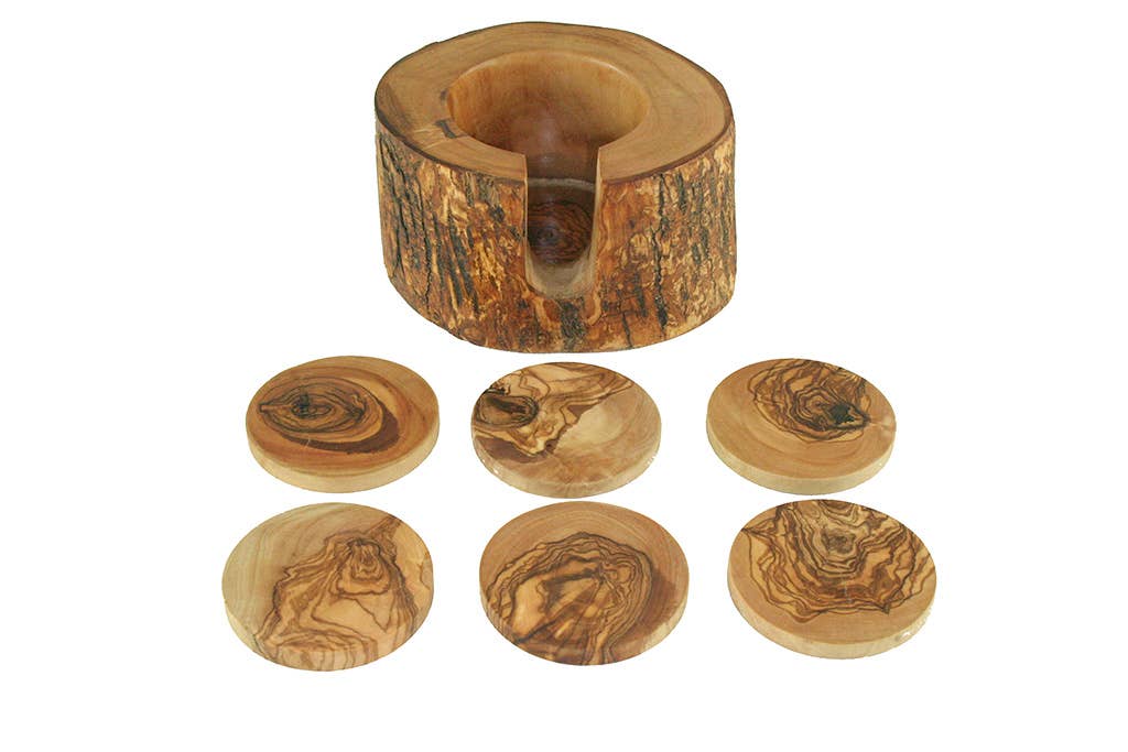 Verdancia-Untersetzer - 6 Stück im Stamm - aus Olivenholz-Black-Deal-Outlet-by-ARCHIVIST