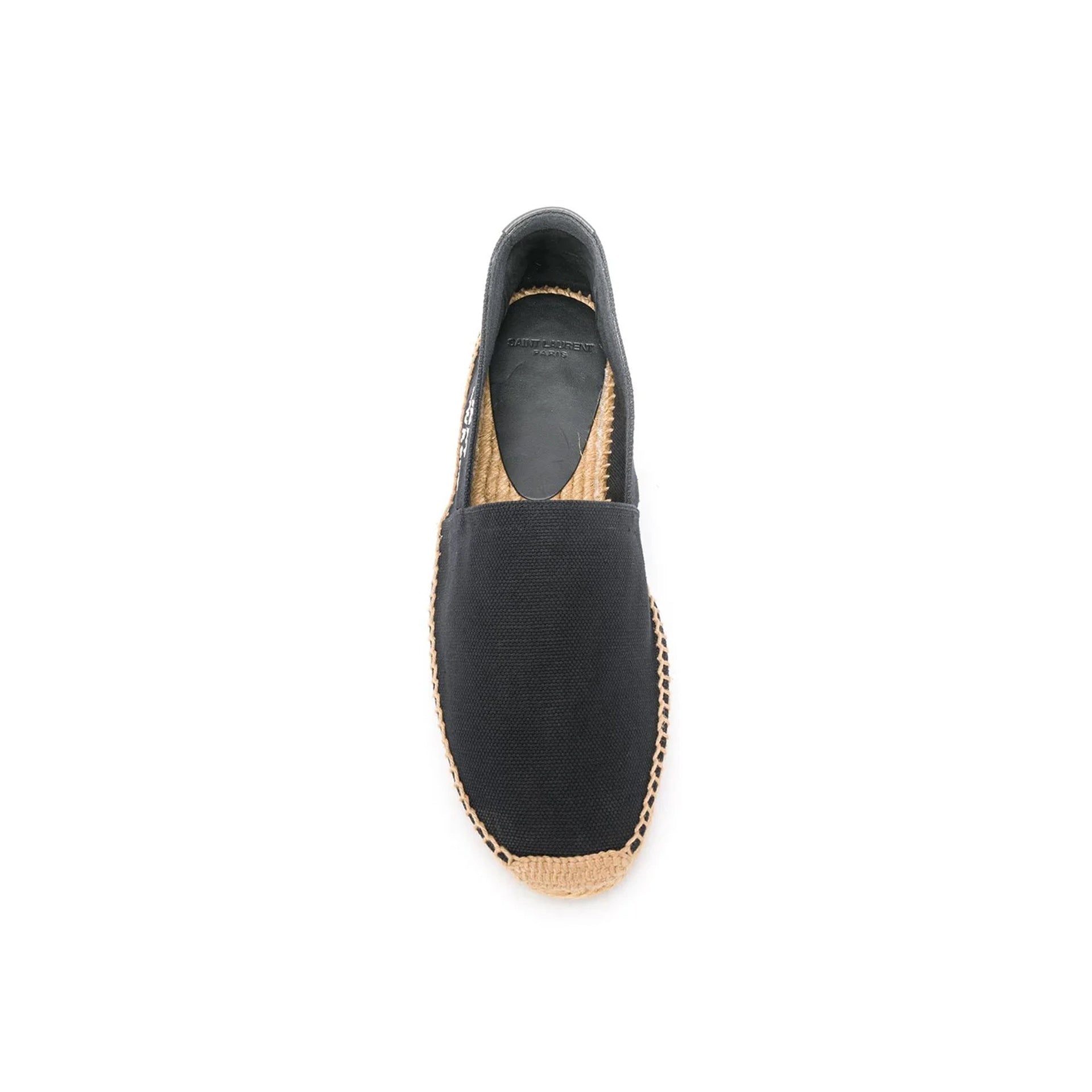 Saint Laurent-Saint Laurent Canvas Logo Espadrilles-MEN SHOES-Black-Deal-Outlet-by-ARCHIVIST