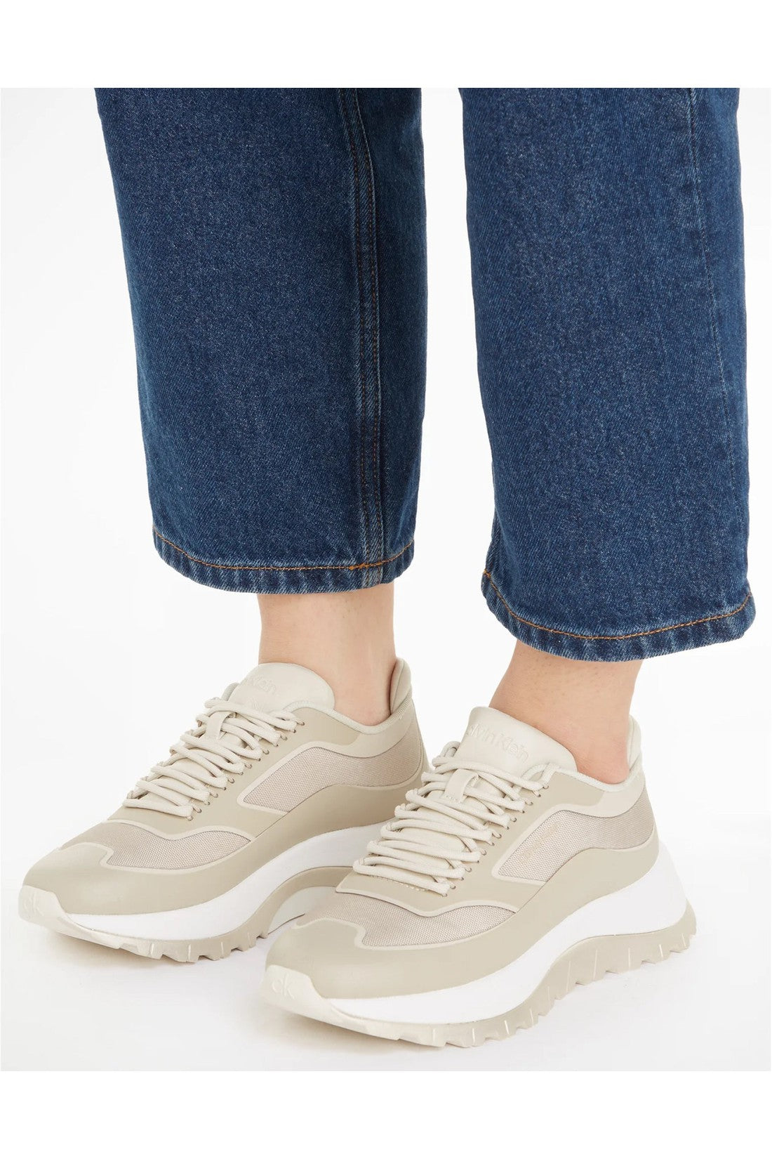 Calvin Klein-OUTLET-SALE-2 Piece Sole Runner Lace-Up Sneakers-ARCHIVIST