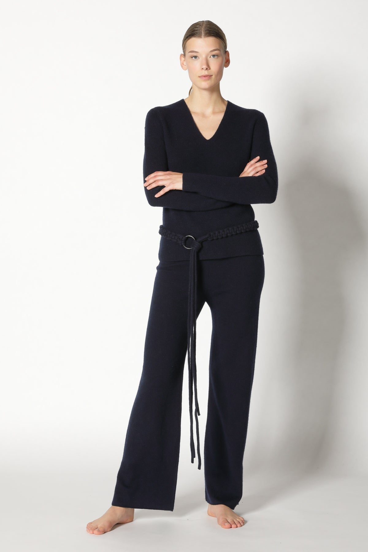 Pure Fitted Rib V Neck