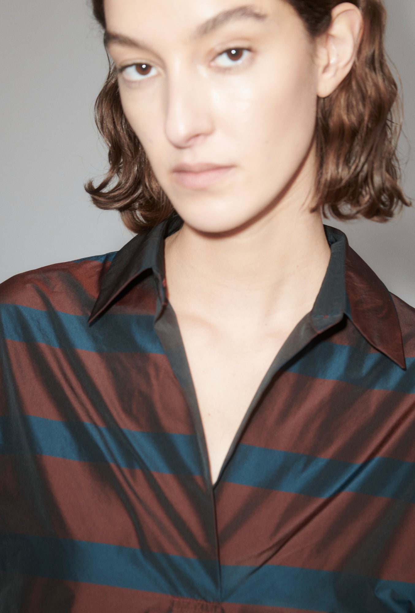 Striped taffeta blouse