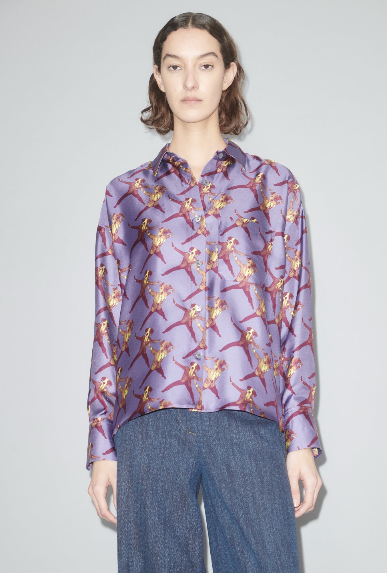 Dancing Dogs Bluse, Lavender