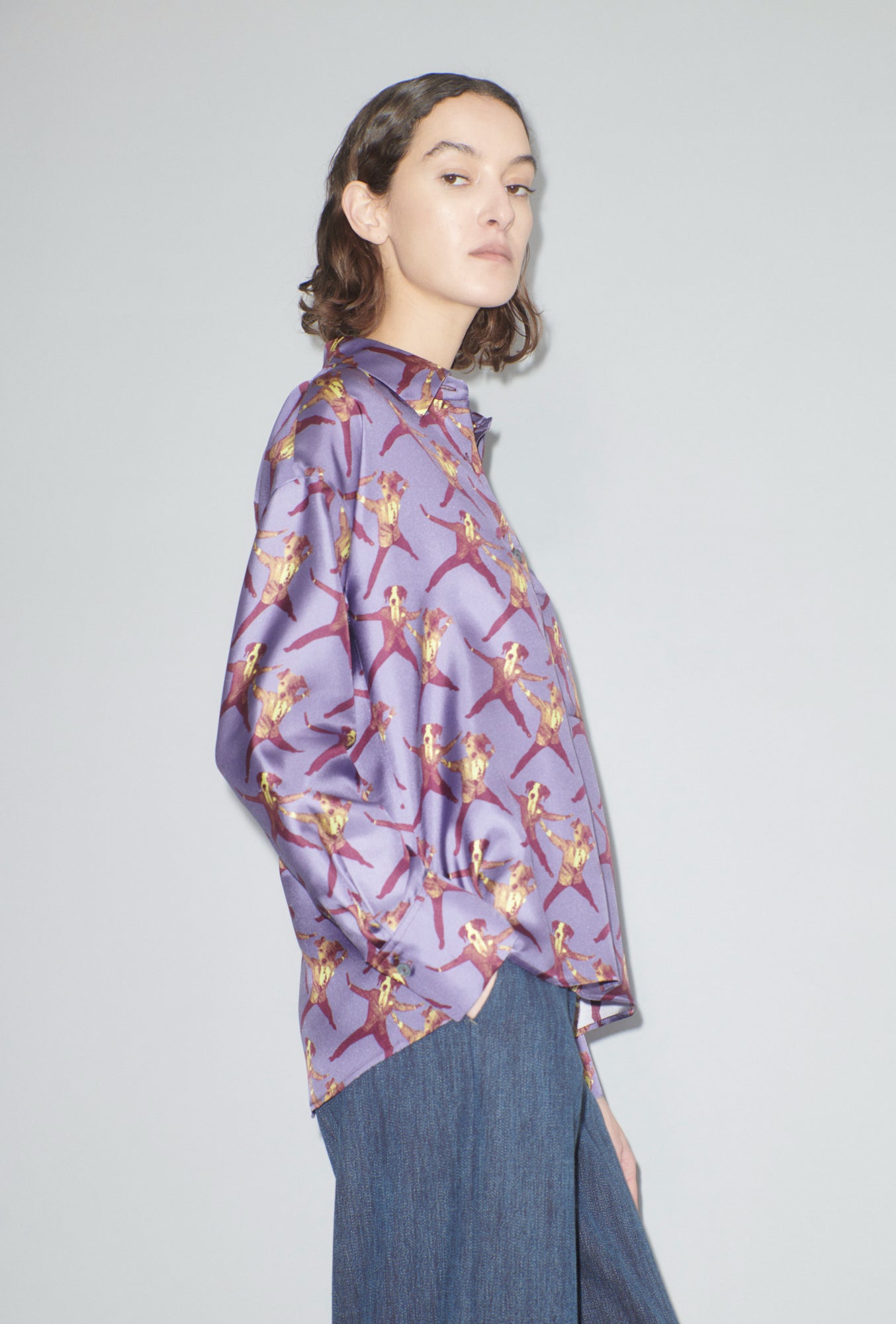 Dancing Dogs Bluse, Lavender