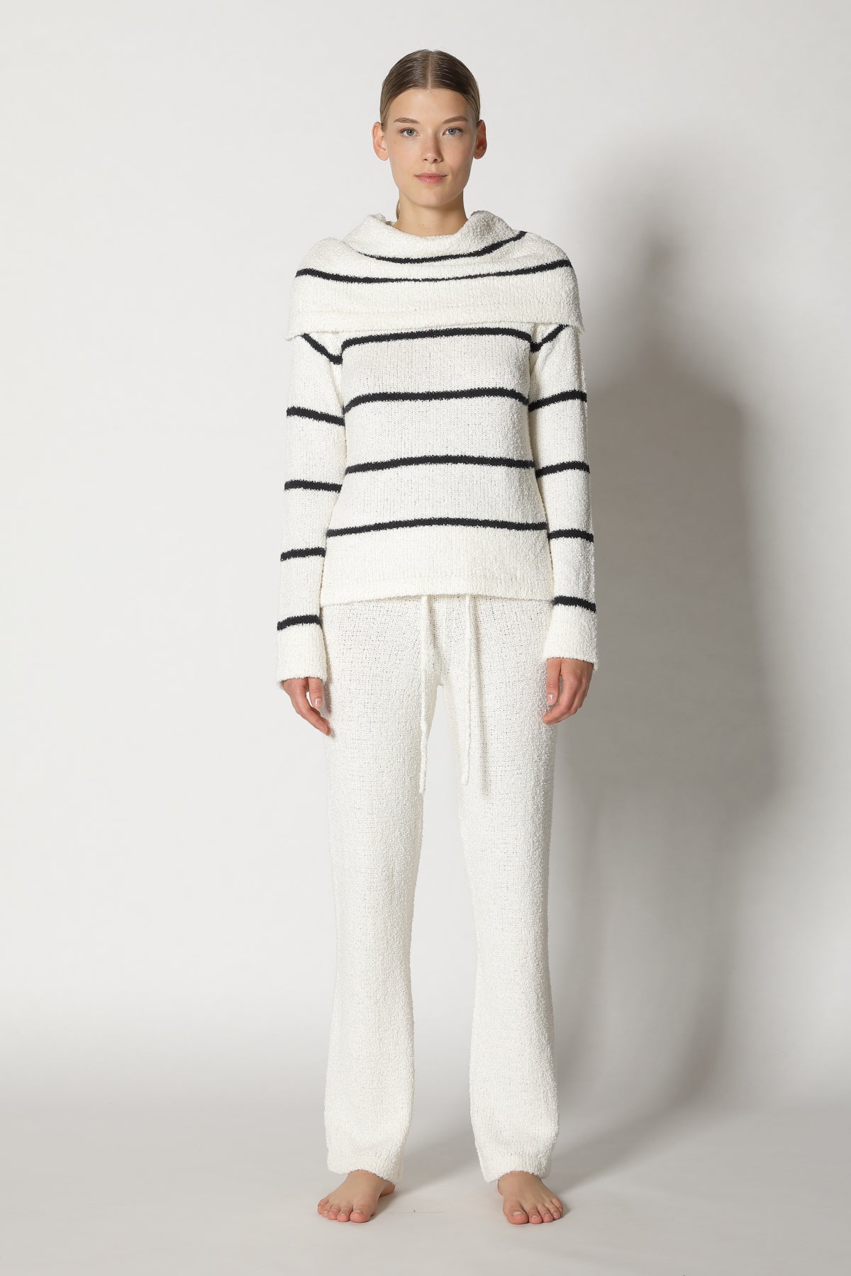Terry Tropic Stripe Drape Jumper