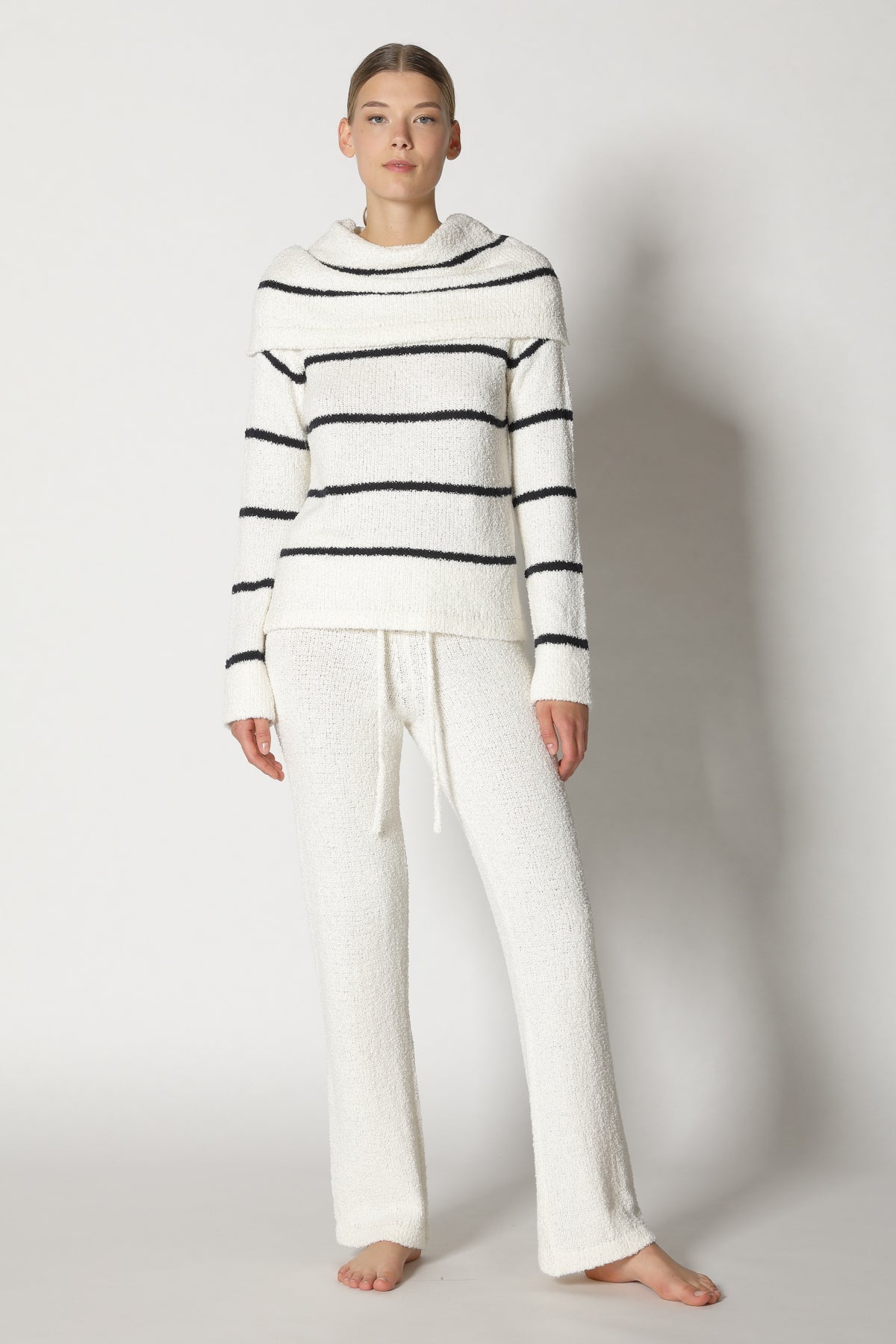 Terry Tropic Stripe Drape Jumper