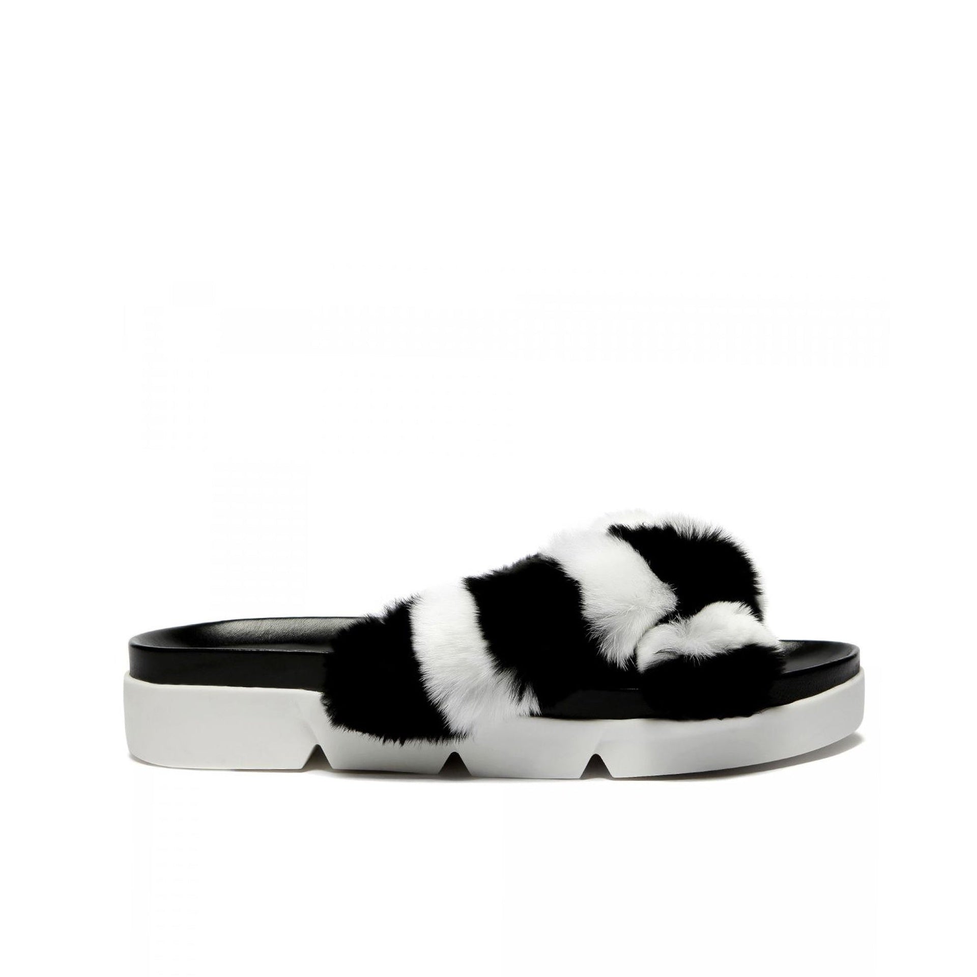 Stuart Weitzman-Stuart Weitzman Fur Slippers-WOMEN SHOES-Black-Deal-Outlet-by-ARCHIVIST
