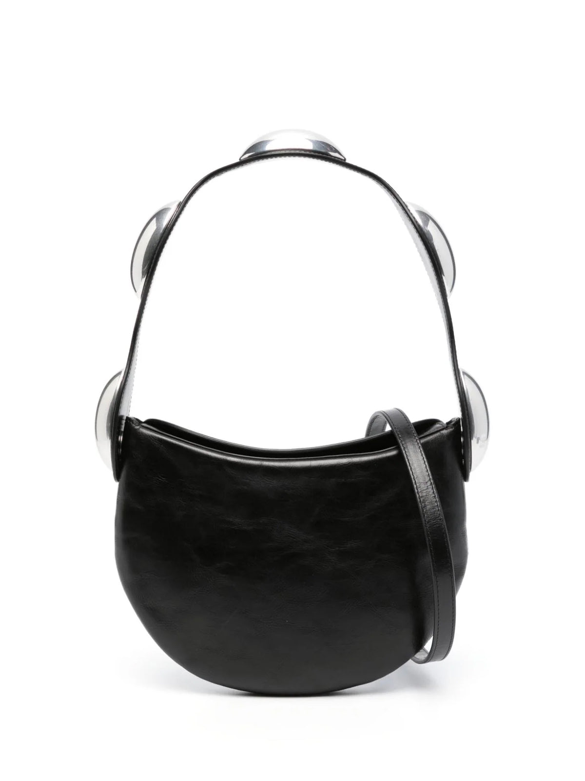 Dome Crackle Leather Shoulder Bag