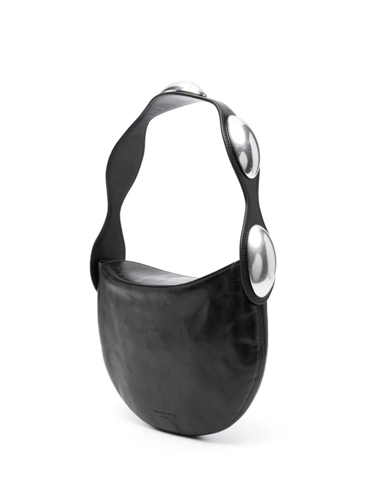 Dome Crackle Leather Shoulder Bag