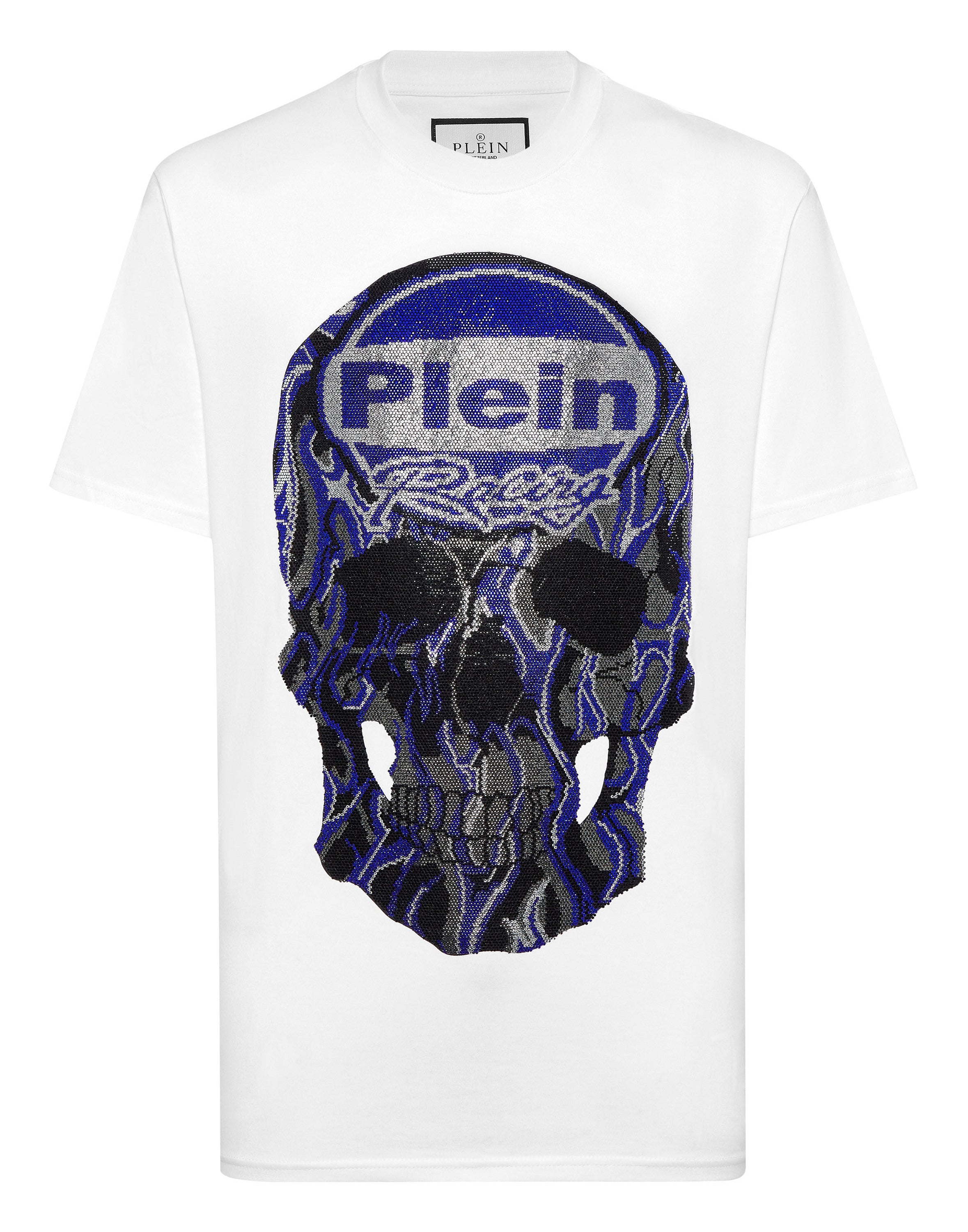 Jersey T-shirt Round Neck SS Strass Skull