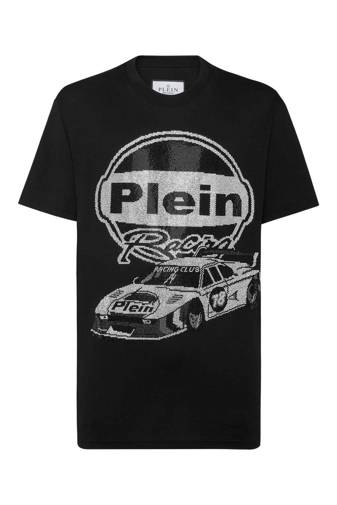 Philipp Plein Jersey T-shirt Round Neck SS Strass Cars Racing, Shirts
