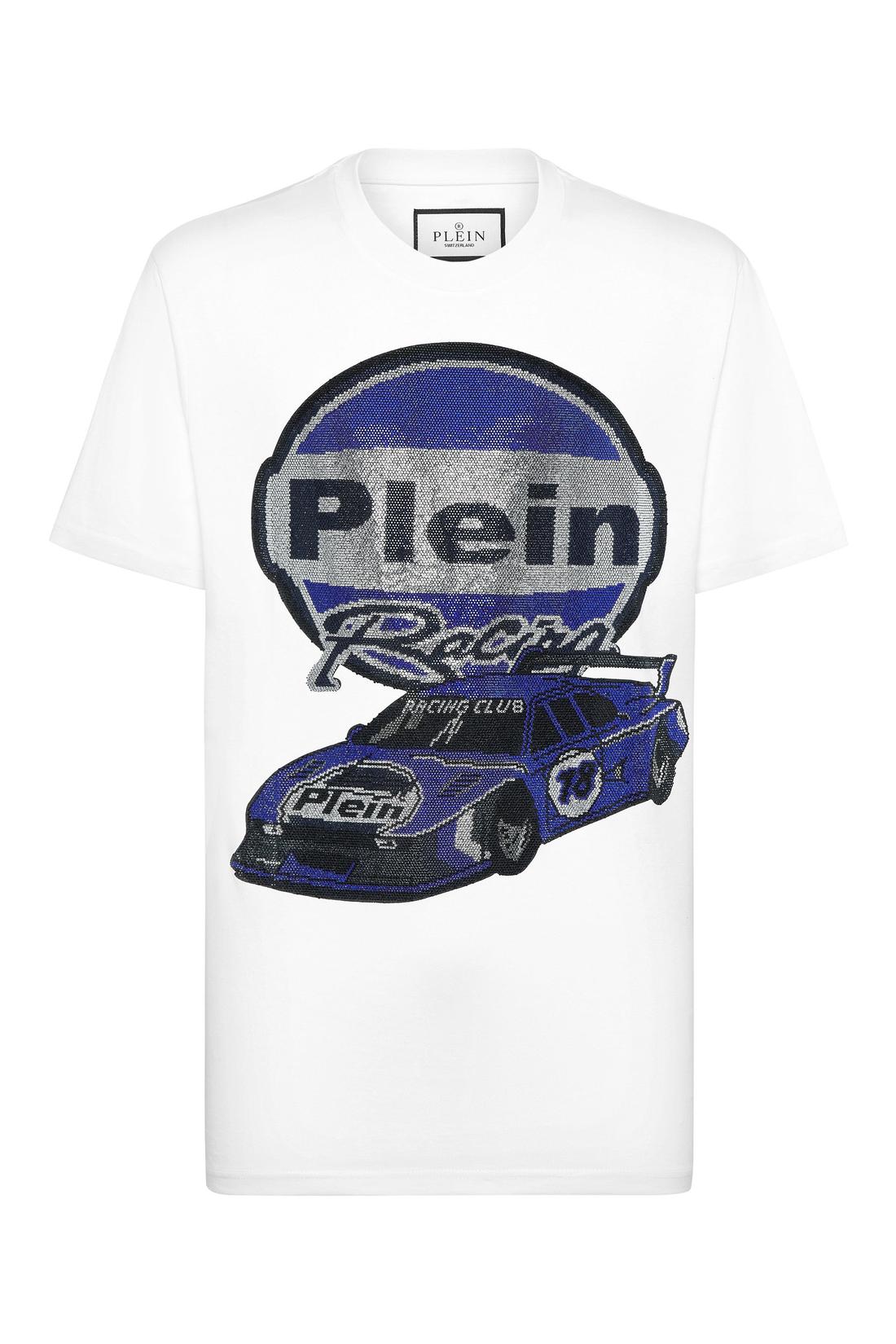 Philipp Plein Jersey T-shirt Round Neck SS Strass Cars Racing, Shirts