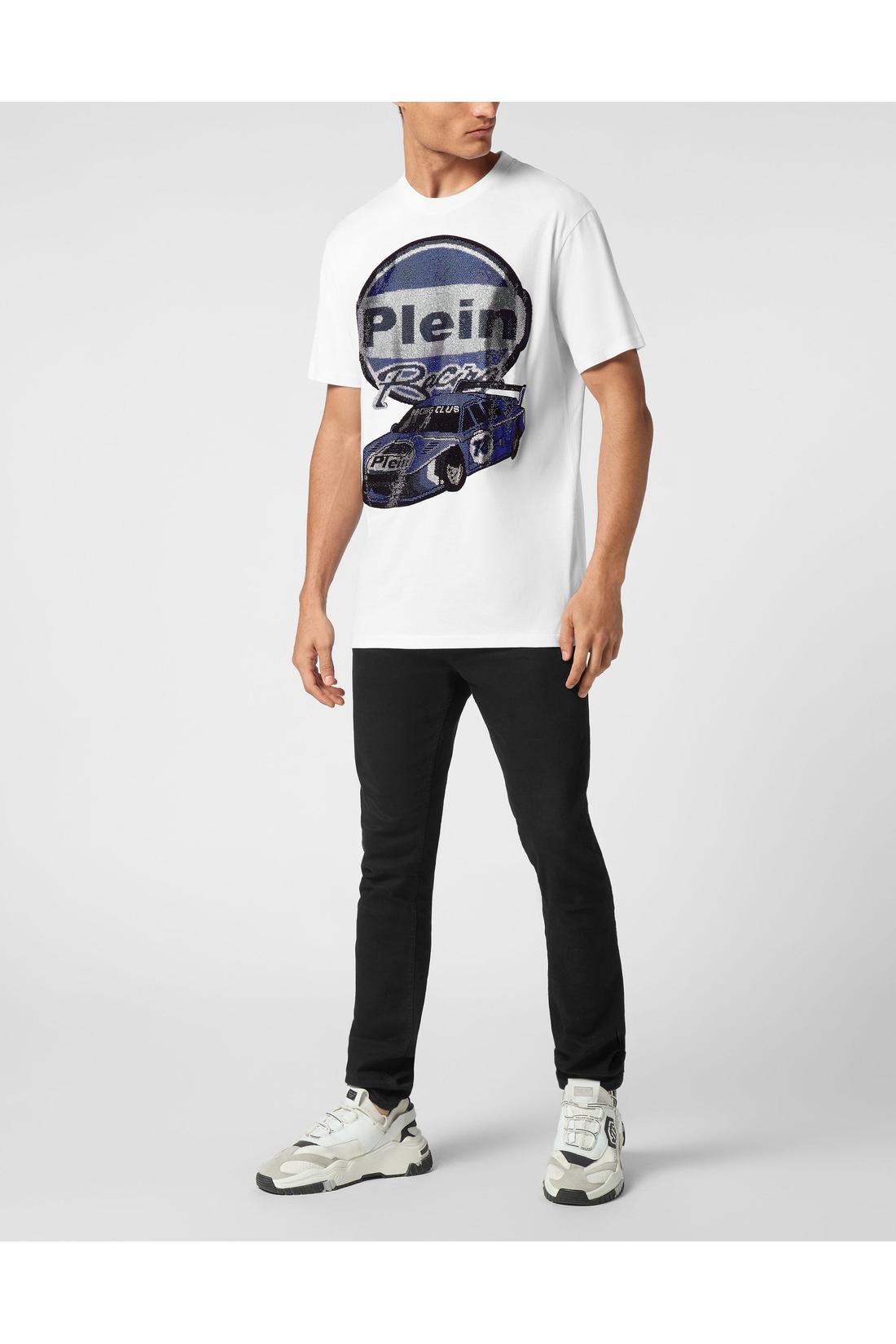 Philipp Plein Jersey T-shirt Round Neck SS Strass Cars Racing, Shirts