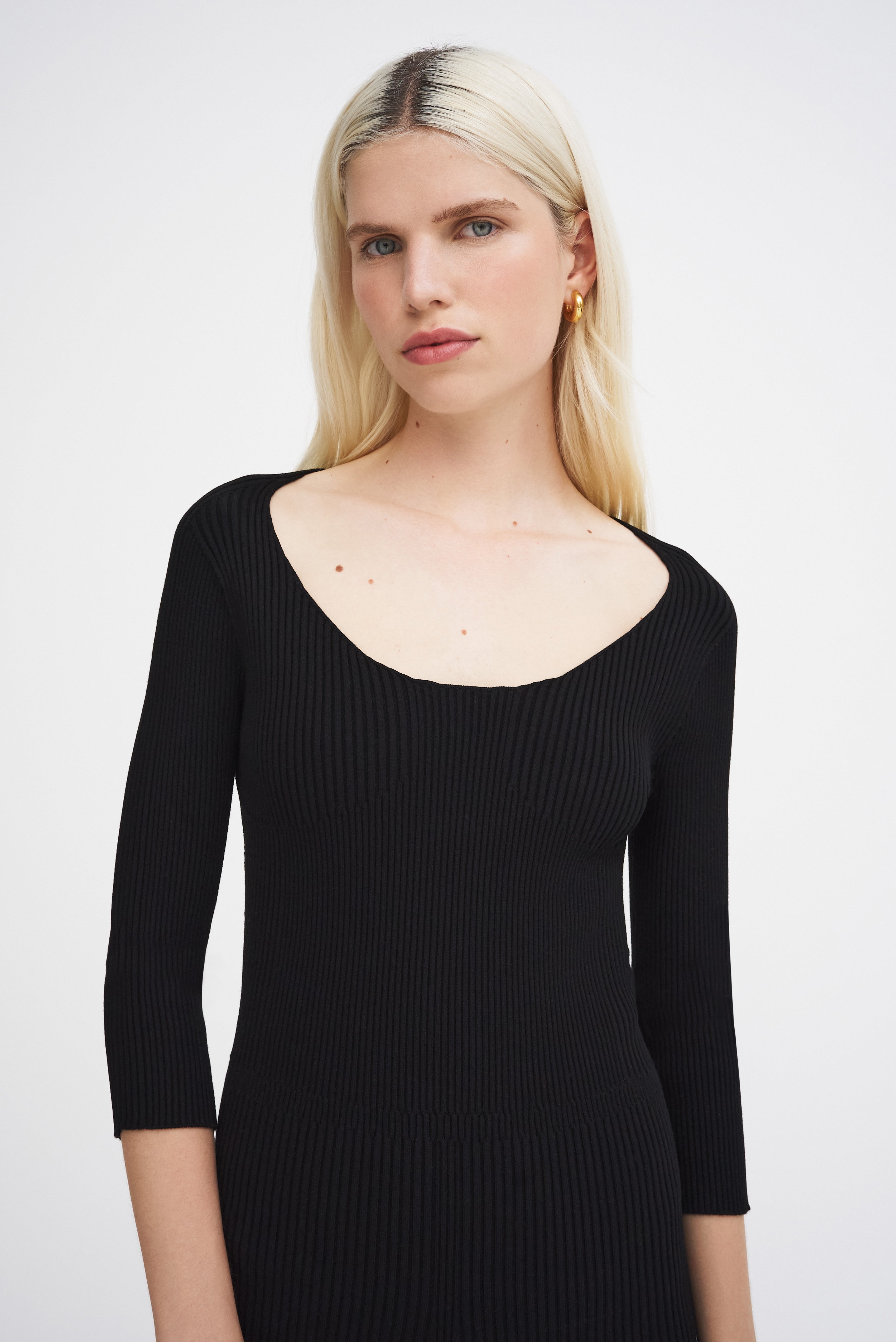 AERON HELENA Ribbed knit bra-detailed romper – black