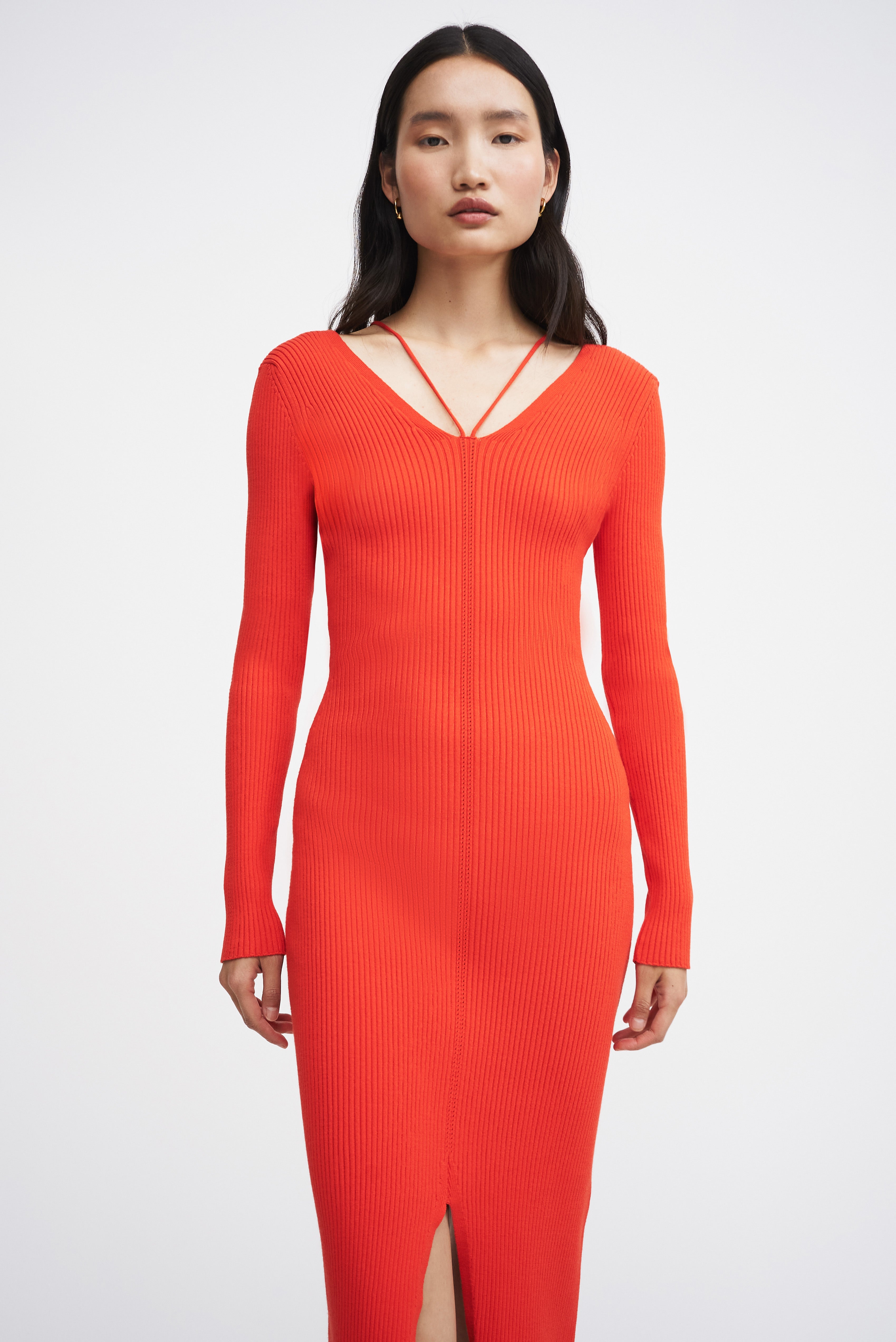 AERON RIVOLI V-neck dress – red