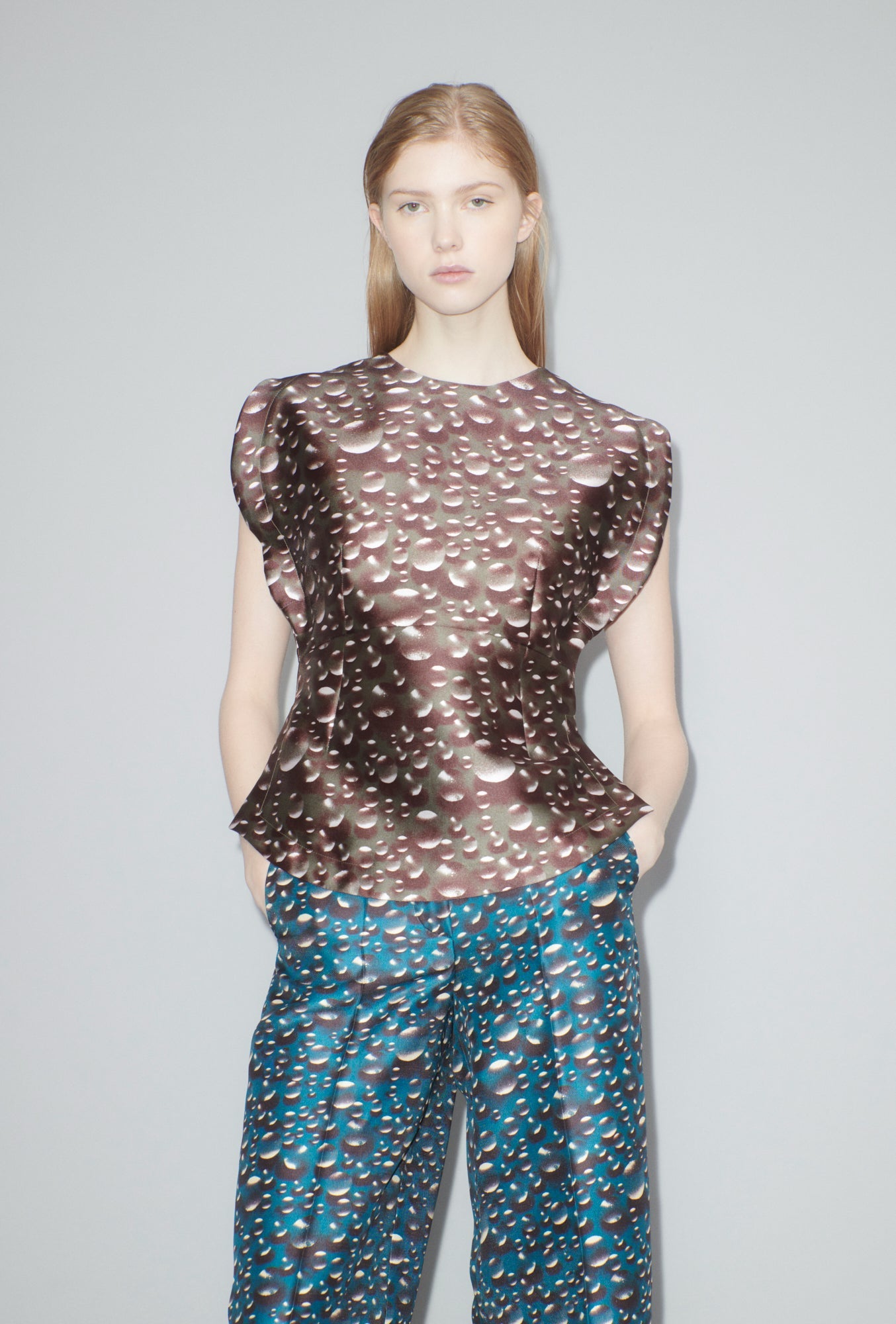 Glass Bubbles Top, Aubergine