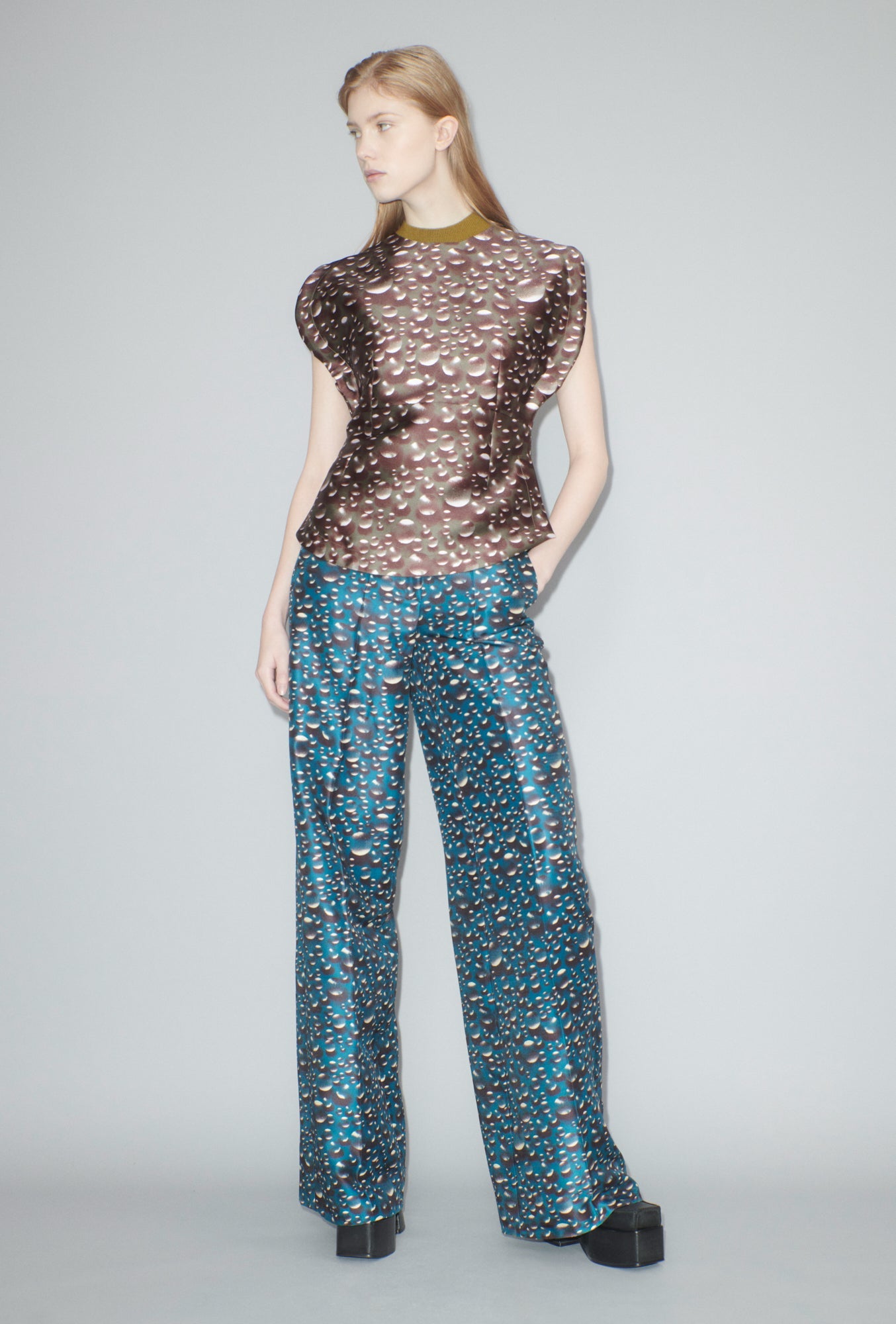 Glass Bubbles Top, Aubergine