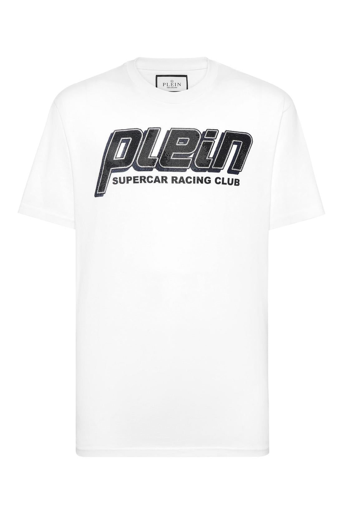 Philipp Plein Jersey T-shirt Round Neck SS Strass Racing Club, Shirts