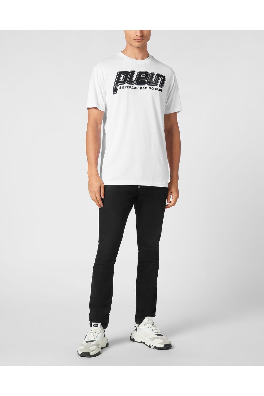 Philipp Plein Jersey T-shirt Round Neck SS Strass Racing Club, Shirts