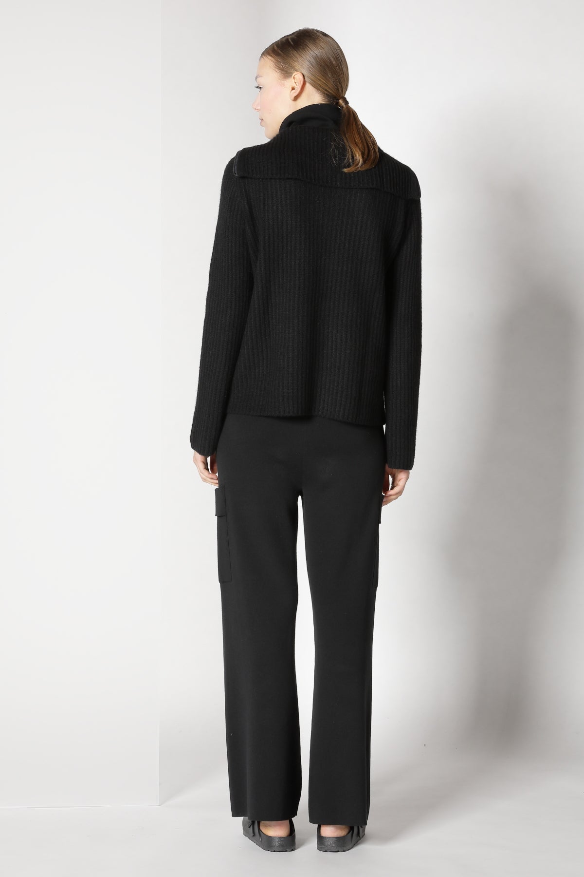 Sminfinity-Blurry Ribbed Zip-Jumper-Strick & Pullover-Black-Deal-Outlet-by-ARCHIVIST