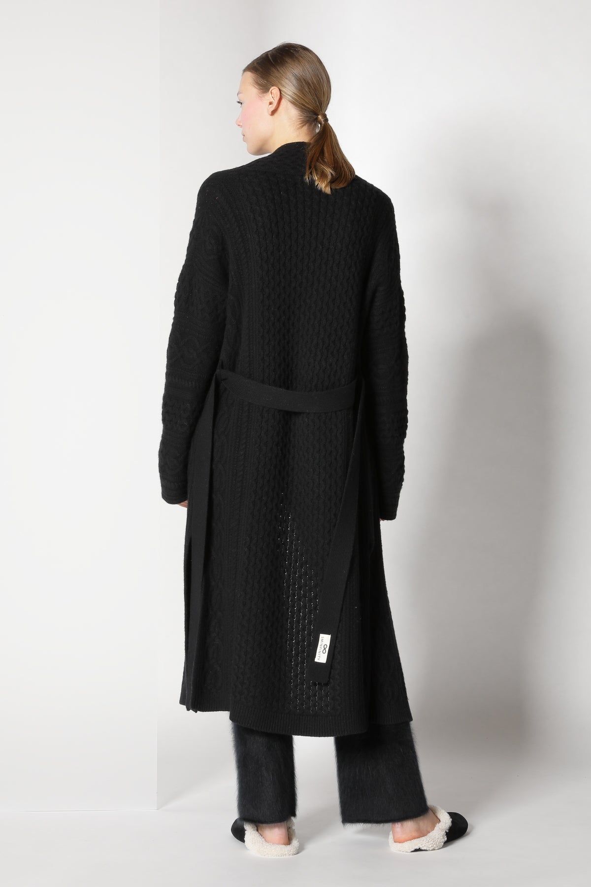 Sminfinity-Chilly Cable Maxi Coat-Strick & Pullover-Black-Deal-Outlet-by-ARCHIVIST