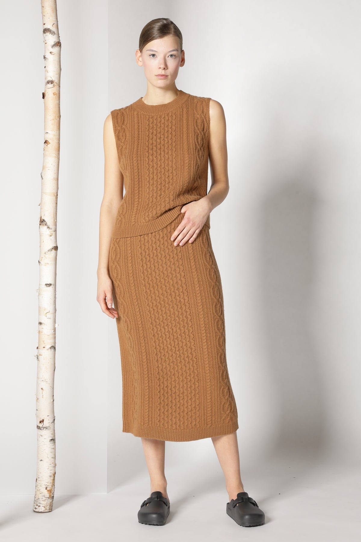 Sminfinity-Chilly Cable Maxi Skirt-Kleider & Röcke-Black-Deal-Outlet-by-ARCHIVIST