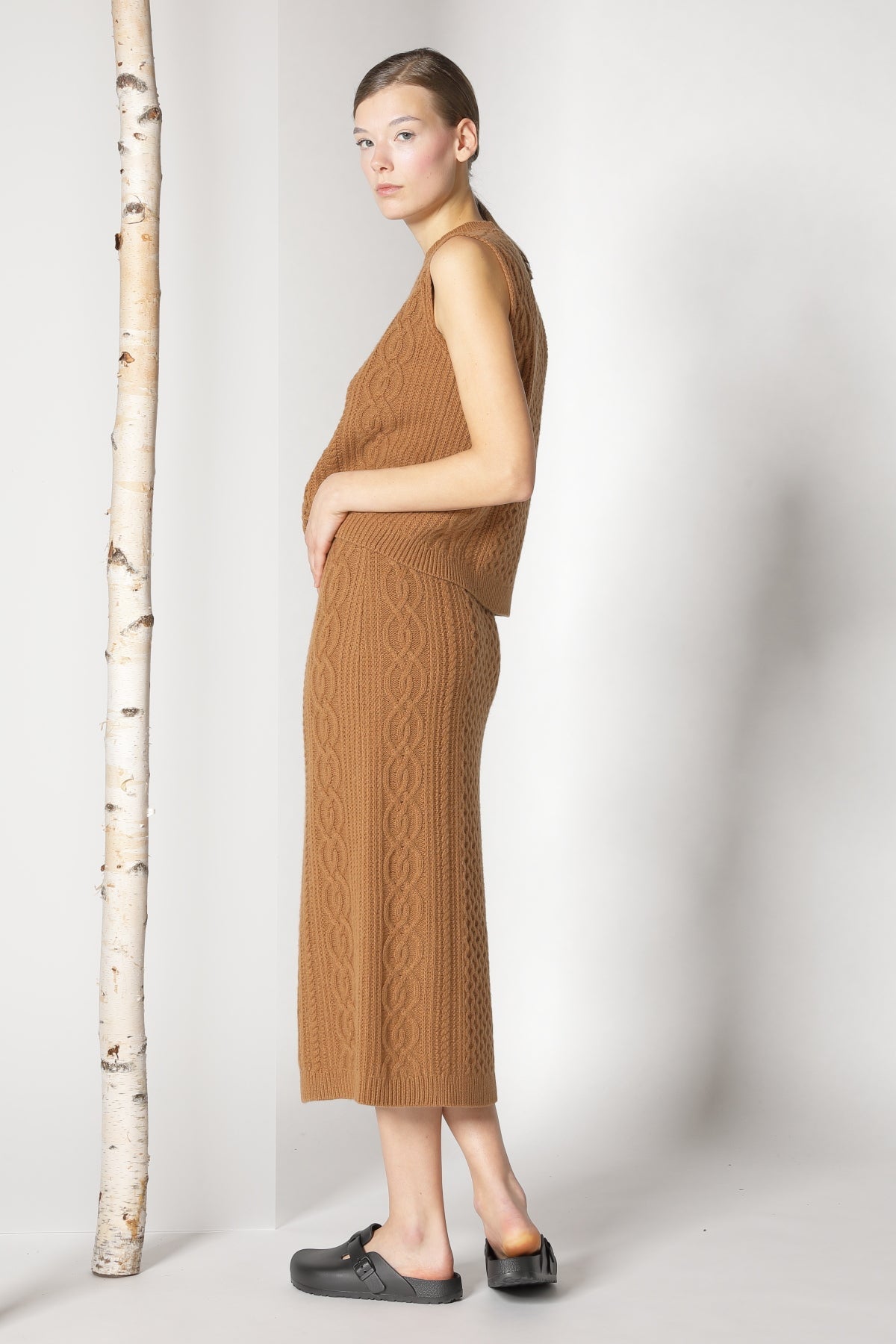 Sminfinity-Chilly Cable Maxi Skirt-Kleider & Röcke-Black-Deal-Outlet-by-ARCHIVIST