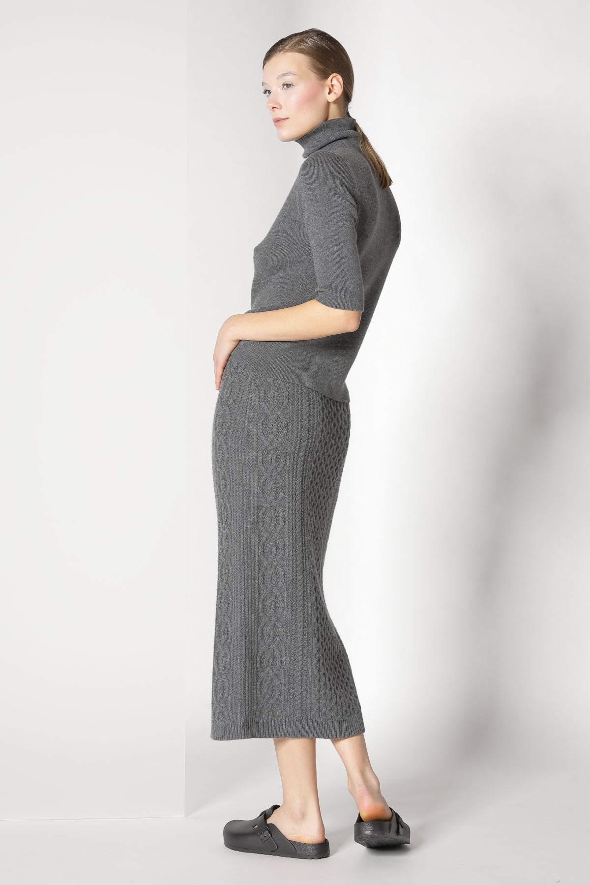 Sminfinity-Chilly Cable Maxi Skirt-Kleider & Röcke-Black-Deal-Outlet-by-ARCHIVIST