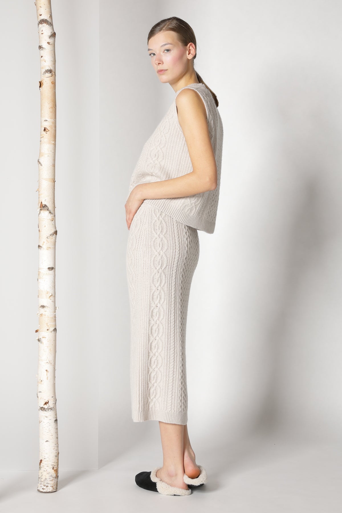 Sminfinity-Chilly Cable Maxi Skirt-Kleider & Röcke-Black-Deal-Outlet-by-ARCHIVIST