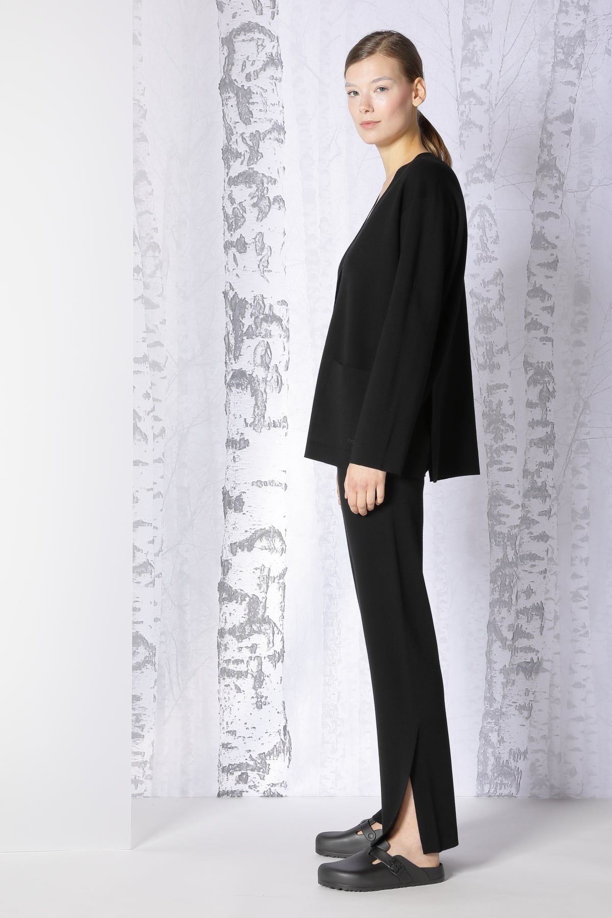 Sminfinity-Milano Slitted Jacket-Jacken & Mäntel-Black-Deal-Outlet-by-ARCHIVIST