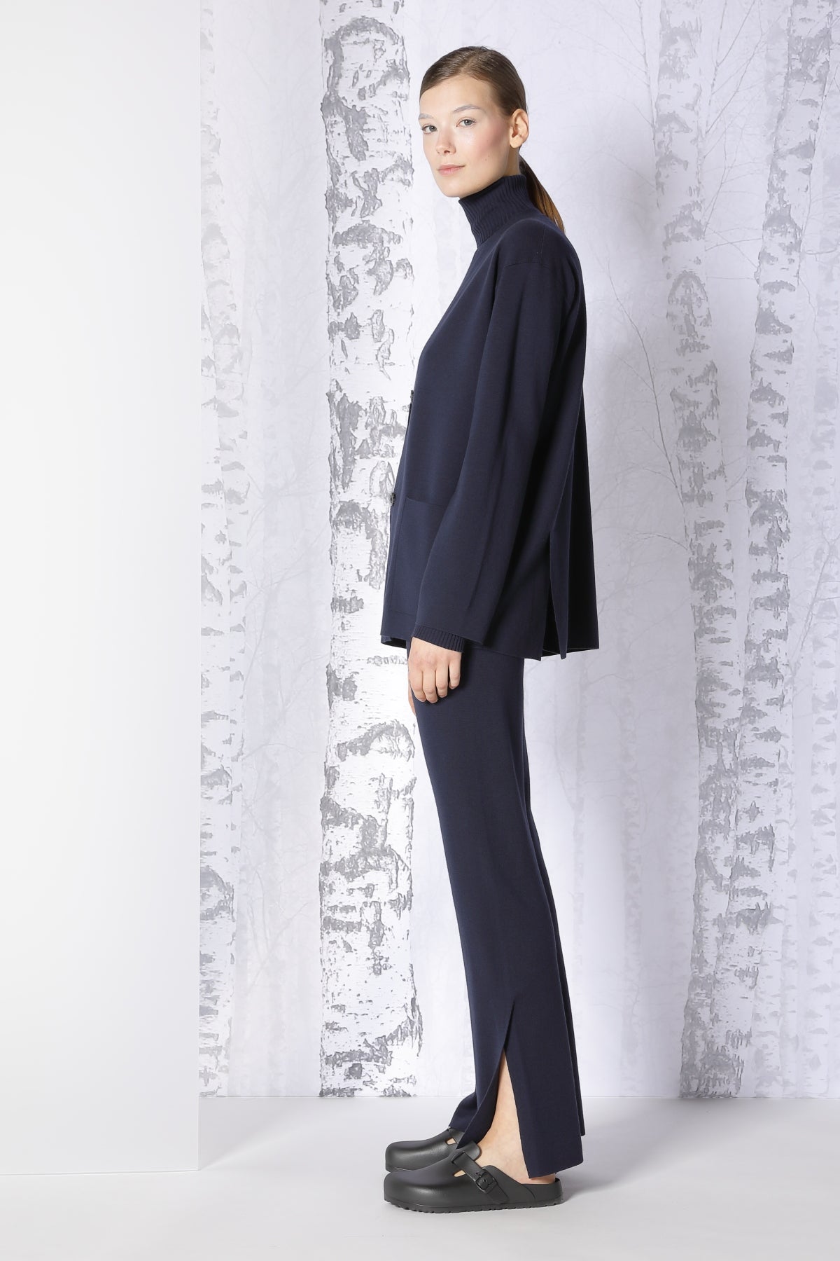 Sminfinity-Milano Slitted Jacket-Jacken & Mäntel-Black-Deal-Outlet-by-ARCHIVIST