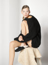 Sminfinity-Fluffy Ribbed Cone Jumper-Strick & Pullover-Black-Deal-Outlet-by-ARCHIVIST