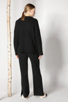 Sminfinity-Fluffy Ribbed Cone Jumper-Strick & Pullover-Black-Deal-Outlet-by-ARCHIVIST