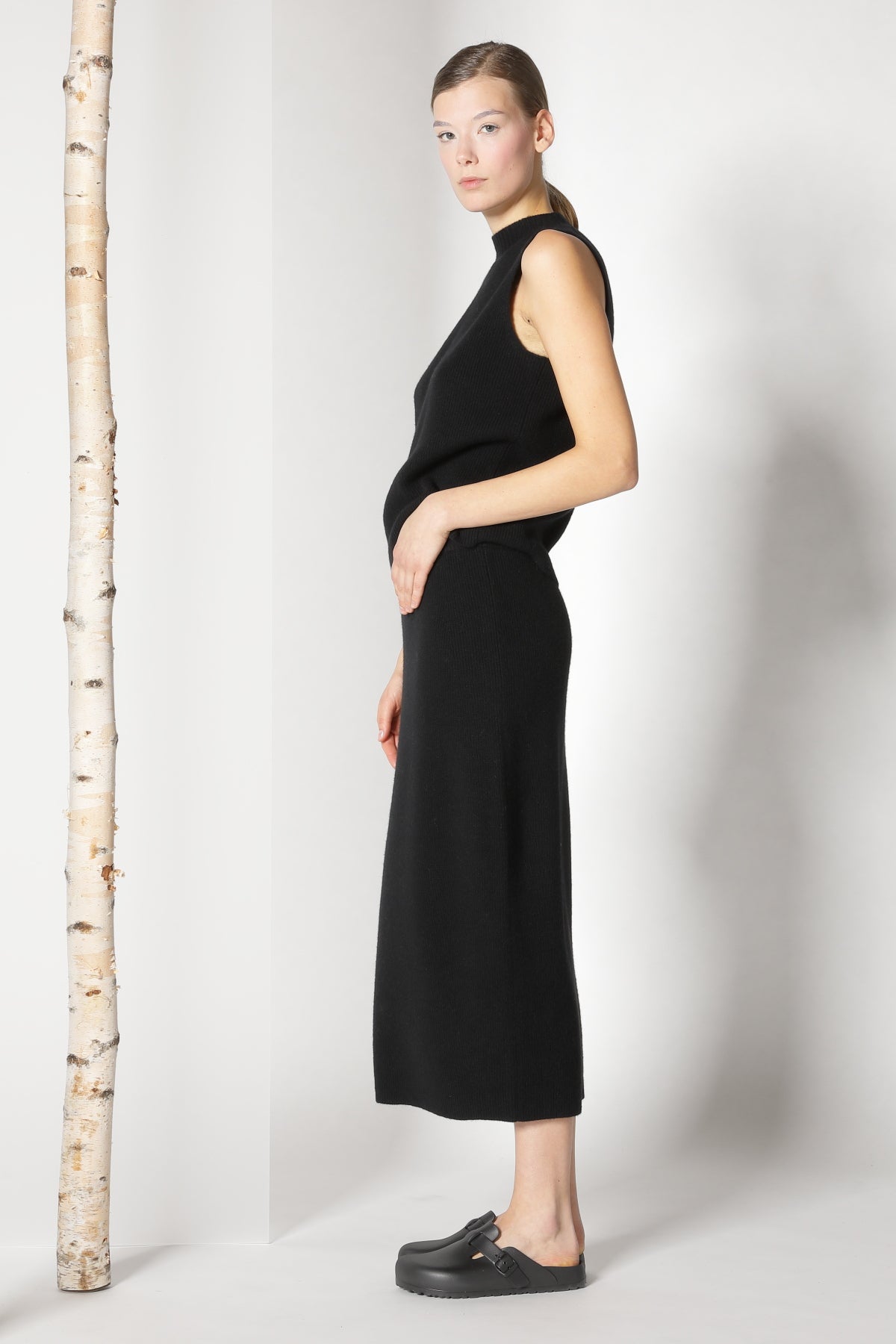 Sminfinity-Pure All Needle Tulip Skirt-Strick & Pullover-Black-Deal-Outlet-by-ARCHIVIST