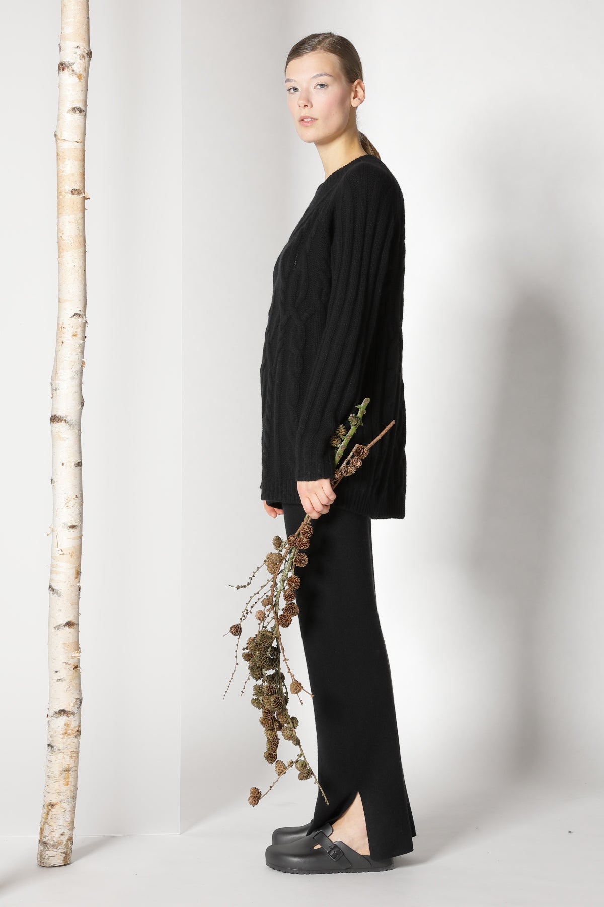 Sminfinity-Pure Poetree Long Cable Jumper-Strick & Pullover-Black-Deal-Outlet-by-ARCHIVIST