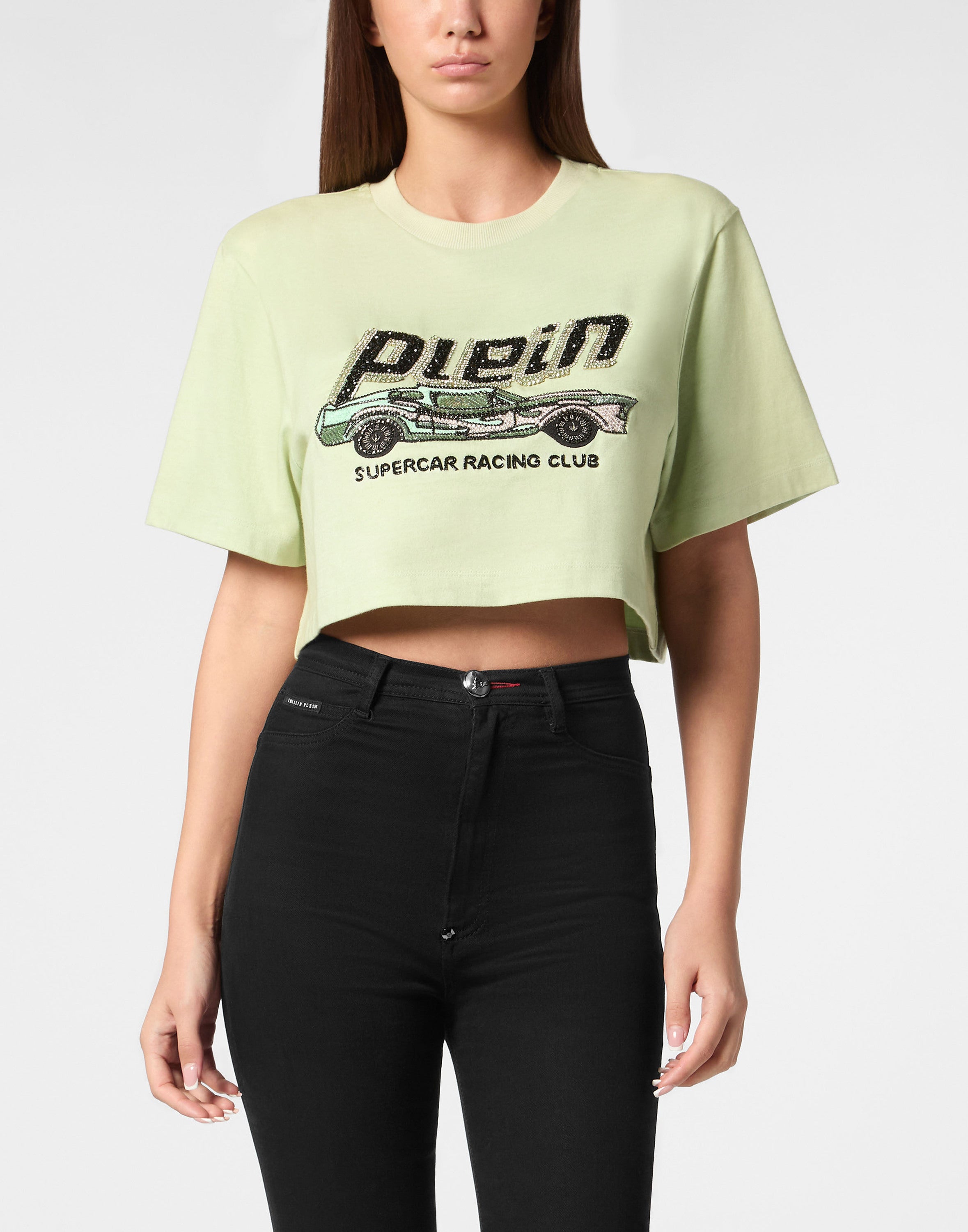 T-shirt Crop Plein Car
