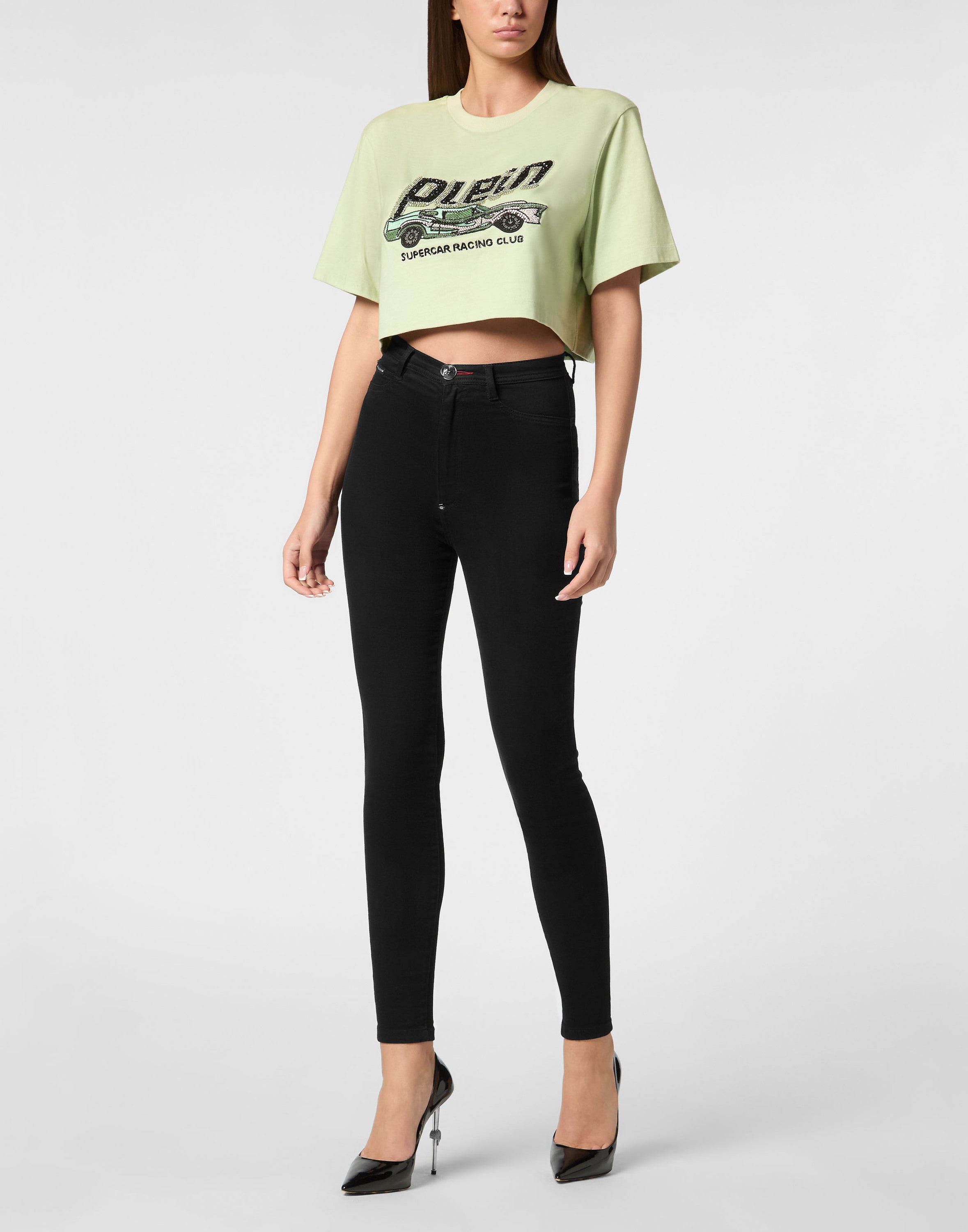 T-shirt Crop Plein Car