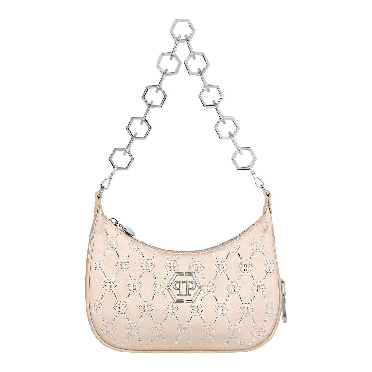 Satin Shoulder Bag Monogram Strass