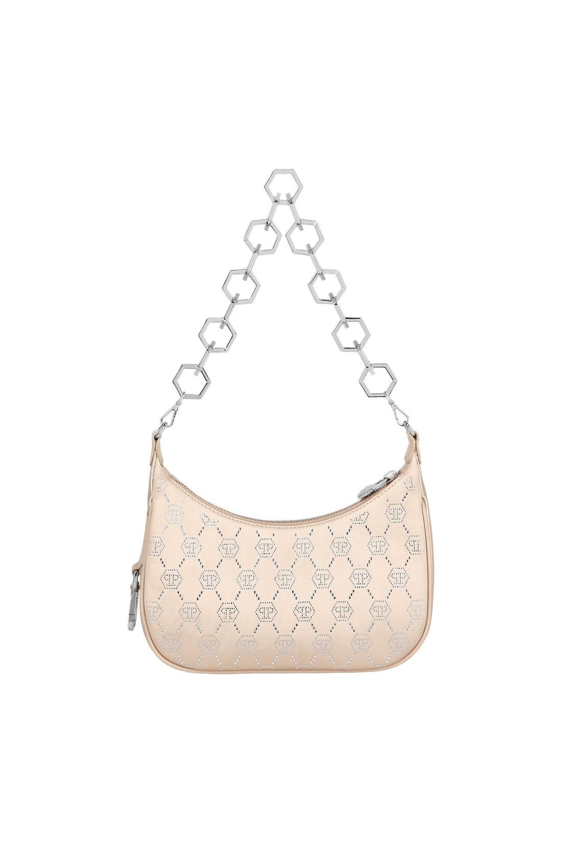 Satin Shoulder Bag Monogram Strass