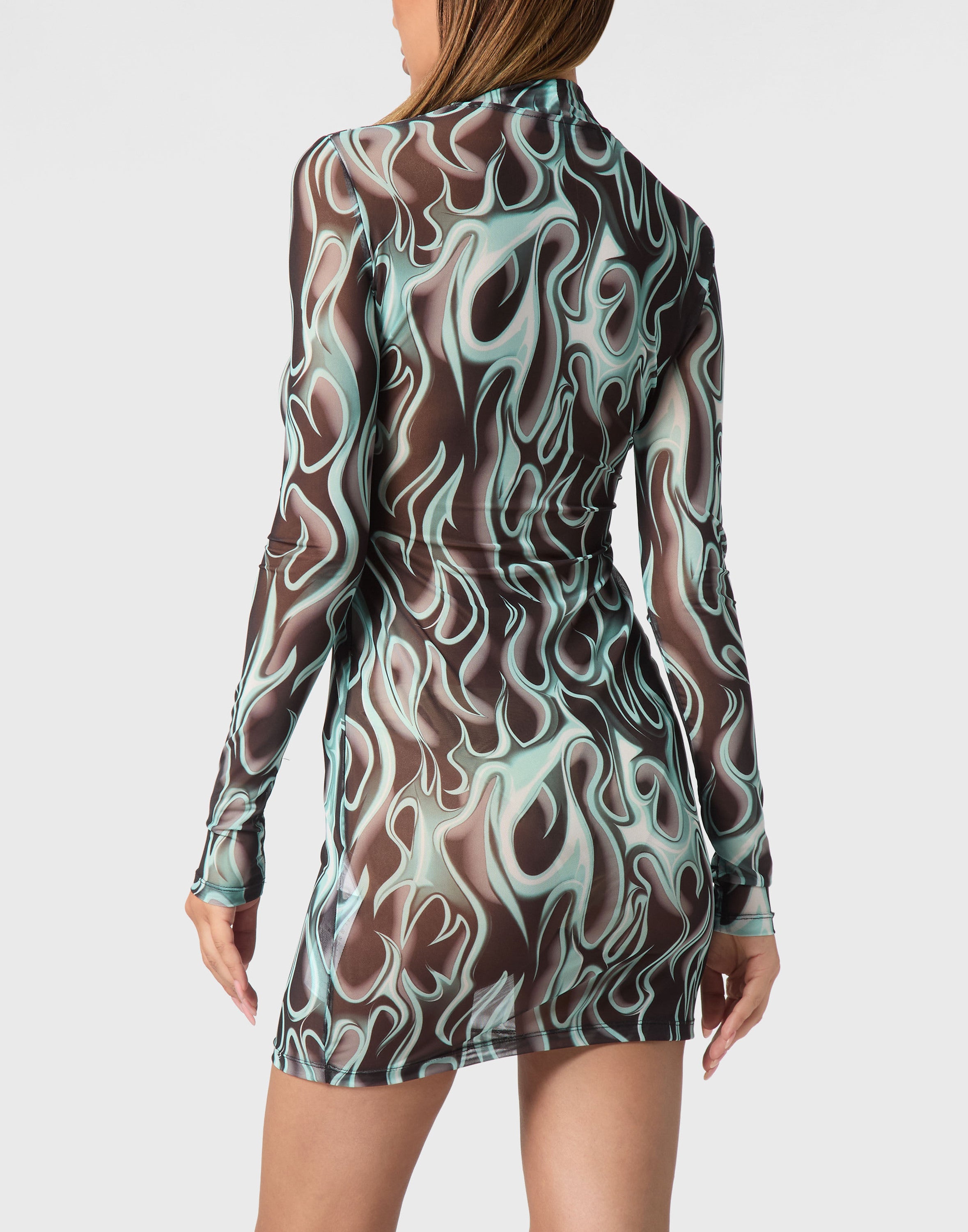 Tulle Mini Dress LS Flame