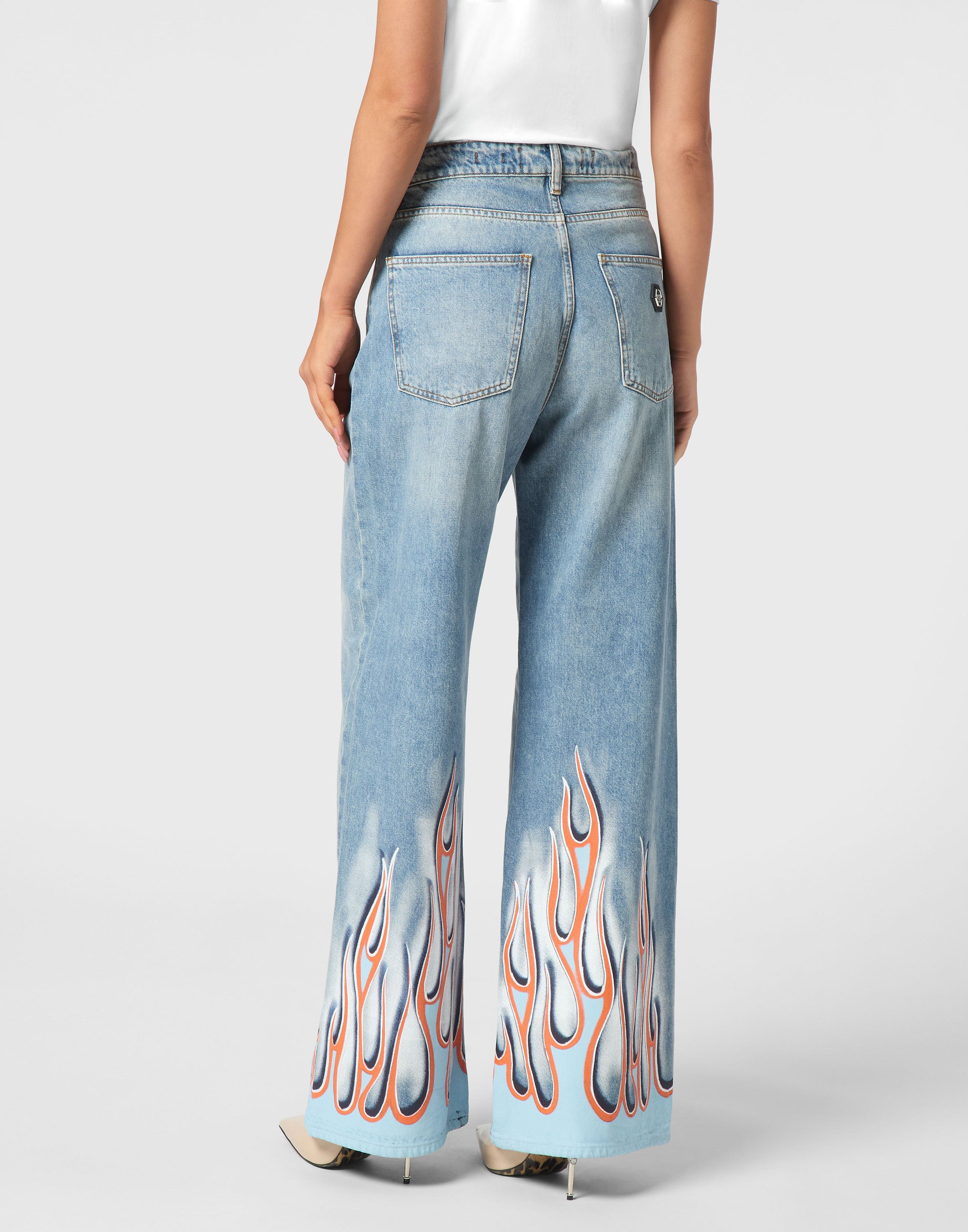 Denim Skater Fit Trousers Flame