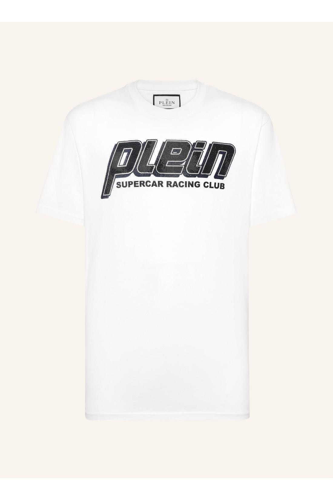 Philipp Plein Jersey T-shirt Round Neck SS Strass Racing Club, Shirts
