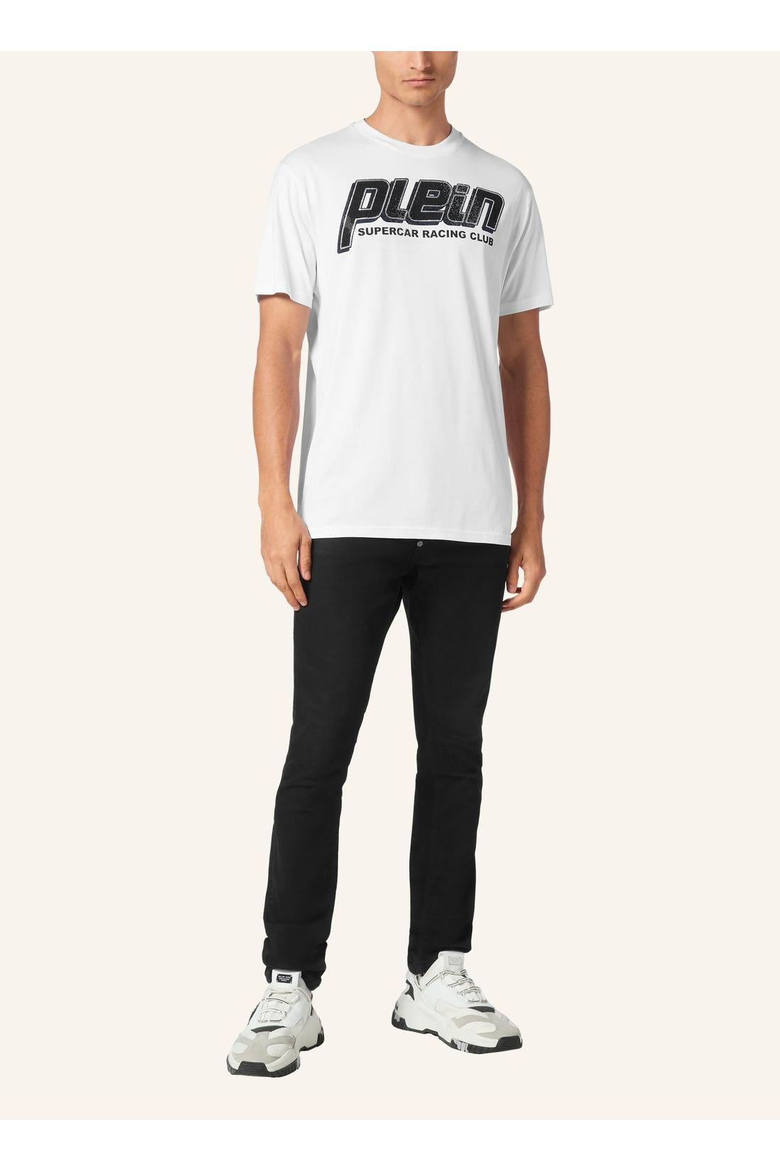 Philipp Plein Jersey T-shirt Round Neck SS Strass Racing Club, Shirts